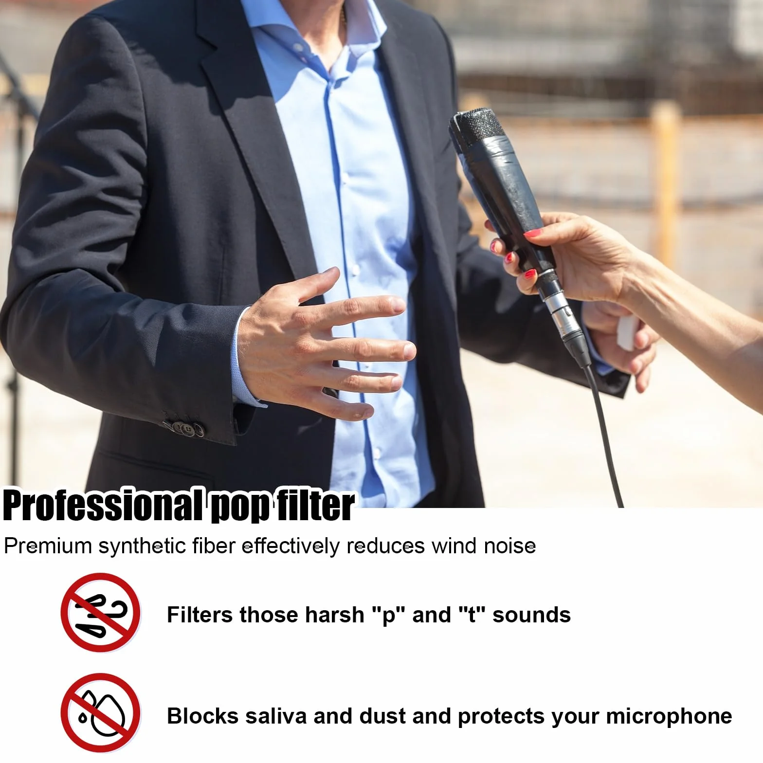 2szt Oslon Przeciwwietrznych do Mikrofonu DJI MIC 2, Futrzany Tlumik Wiatru Pianka Mikrofonowa Oslona Mikrofonu Filtr Pop do Mikrofonu (Szary)