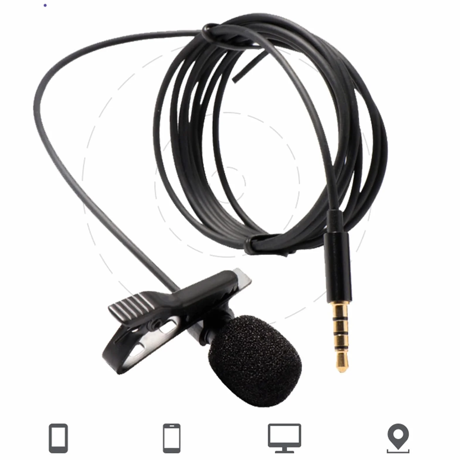 Mikrofon Krawatowy 3,5 Mm Profesjonalny Mikrofon Przypinany do Klapy Lav Mic do Nagrywania Wideo, Lavalier Lapel Mikrofon do Nagrywania Mikrofonu do Telefonu Android