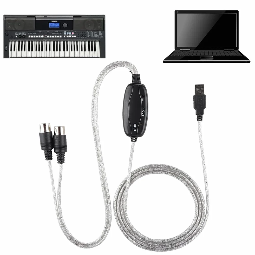 Kabel USB Midi Kabel USB Midi Kabel Midi na USB Konwerter Interfejsu Midi Przewód Przejściowy Klawiatura Linia do Edycji Muzyki