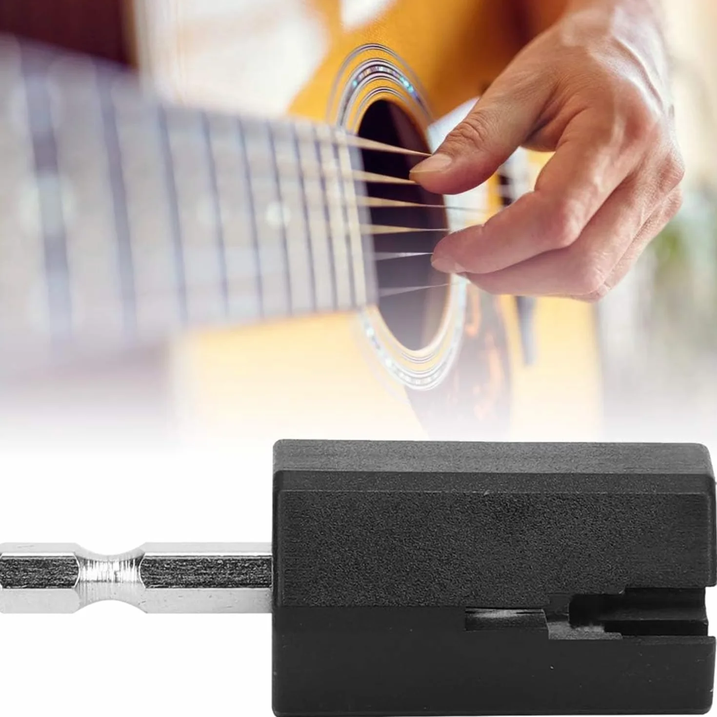 1 szt. sześciokątne akcesoria do gitary elektrycznej, nawijacz strun gitarowych, sześciokątna głowica, sześciokątna głowica do nawijania strun gitarowych, do elektrycznej gitary akustycznej, basowej