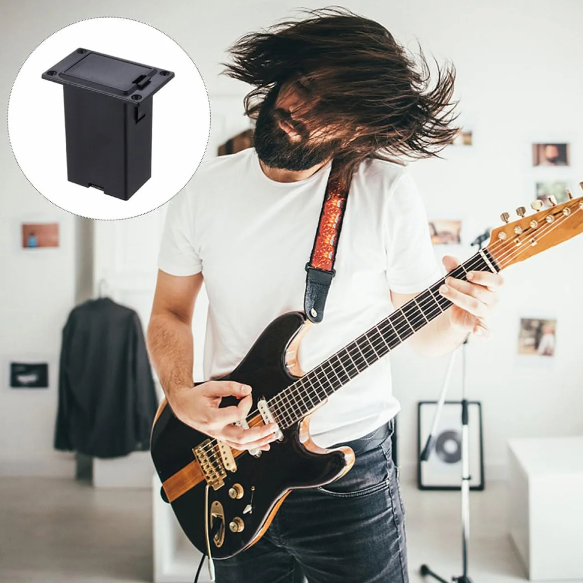 Battery Box for Guitar Pickup Acoustic Pickup Parts Stable Power Supply Guitar Case Accessories Easy Installation