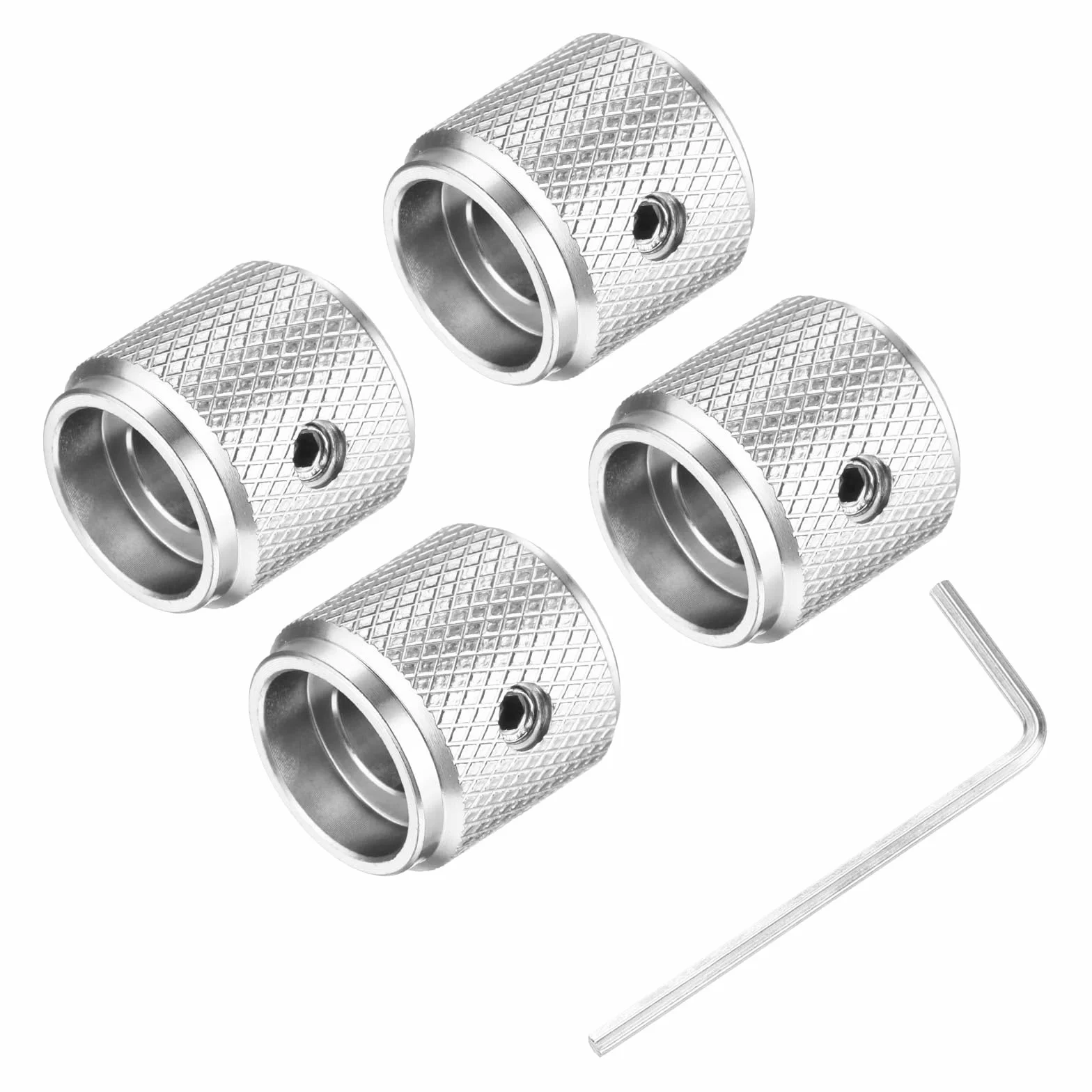 QUARKZMAN 4 szt. Gitara Metalowe Gitara, Gałki Regulacja głośności 6 mm x 13 mm Gałki Potencjometr ze śrubą mocującą do gitary elektrycznej Bas, srebrny