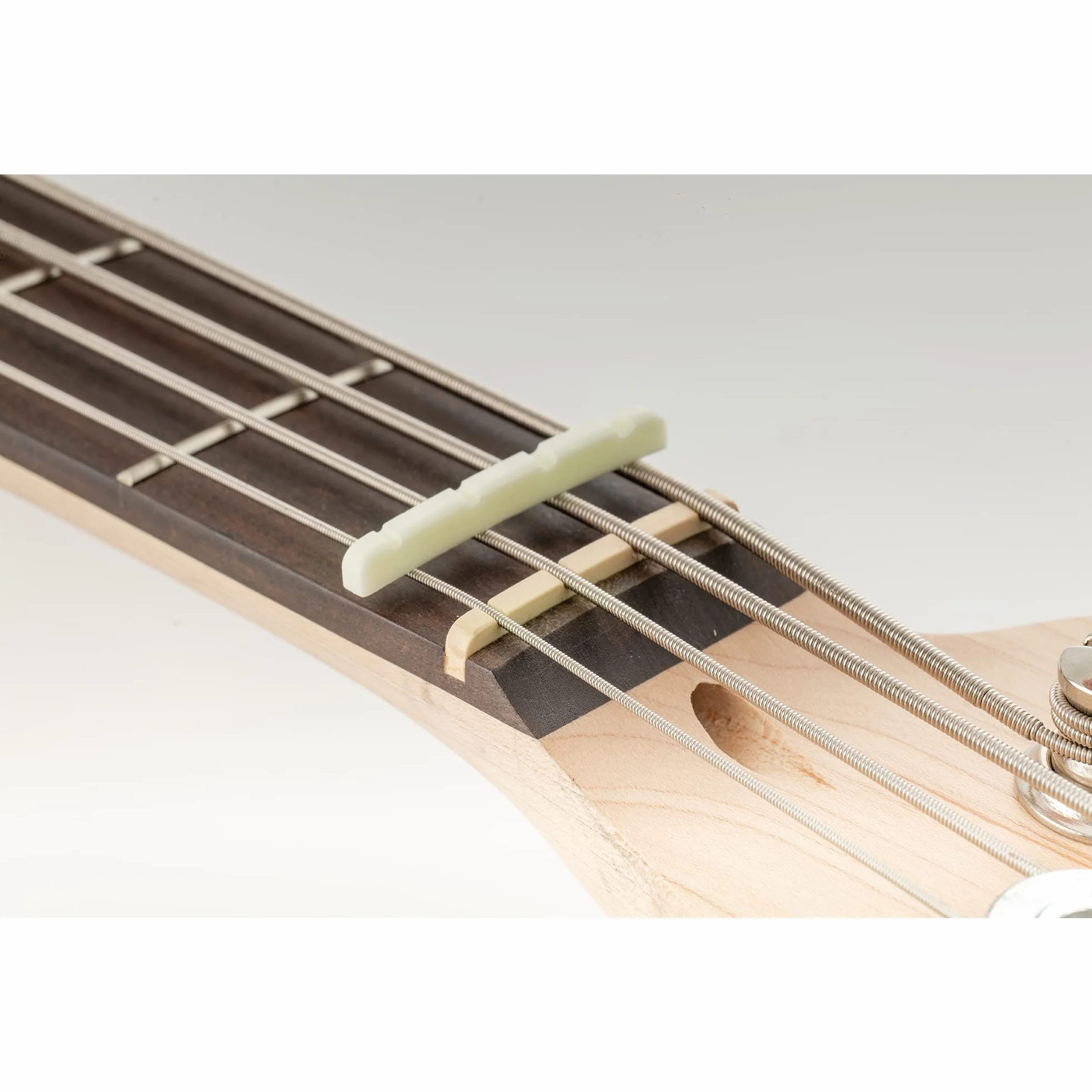 Musiclily Pro 41,91mm Siodełko Precision Bass Bone Nut do 4 Strun Fender Style P Bass, Kość Słoniowa (2 szt.)