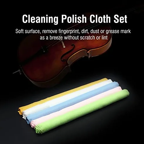 5 Sztuk ściereczka do Czyszczenia Gitary Instrument Muzyczny z Mikrofibry do Czyszczenia ściereczka do Polerowania Zestaw do Konserwacji Wielokrotnego Użytku;