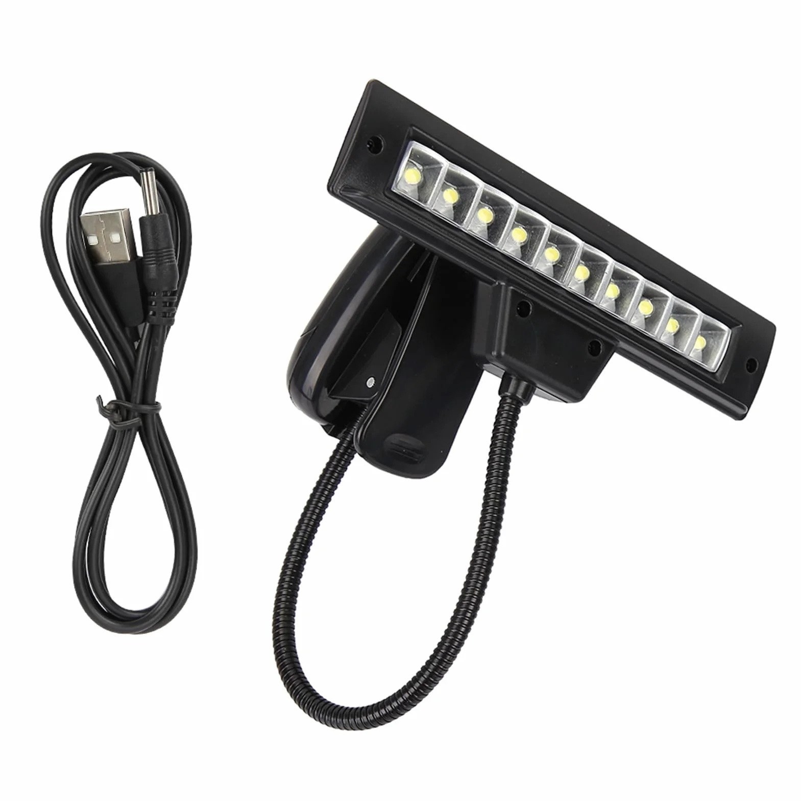 Dilwe Clip On lampa na pulpit Orchestra LED z 360 stopni łabędzia szyjka na biurko stół