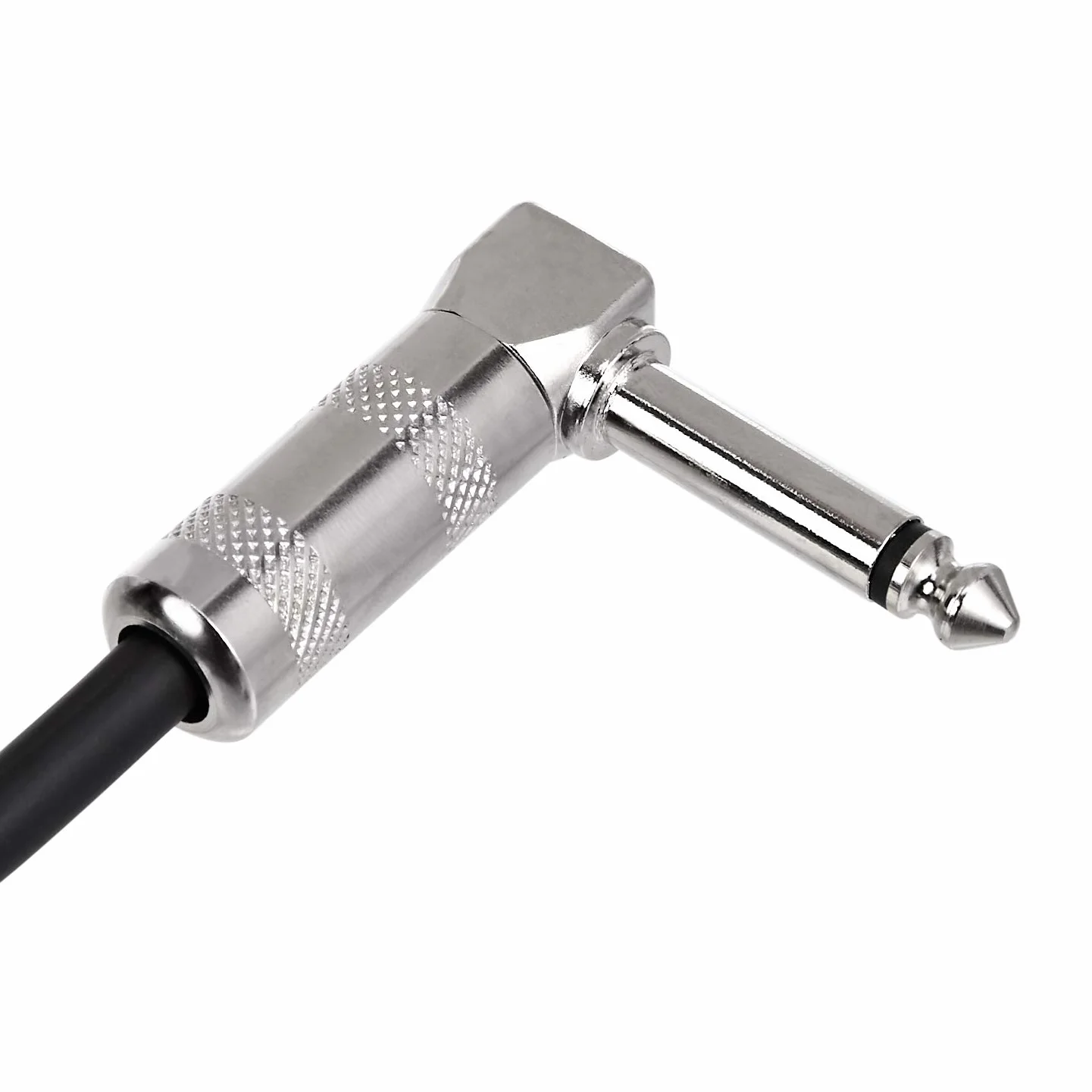 Amazon Basics – kabel pomocniczy do gitary elektrycznej, basu, instrumentów klawiszowych, pleciony, kątowy wtyk 6,35 mm, bezszumowy, 3 m, żółto-brązowy.