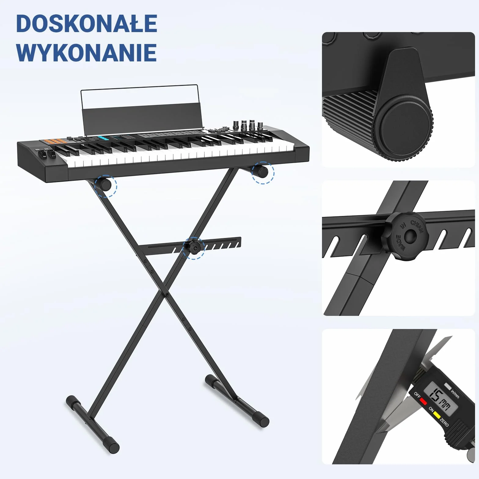 GLEAM Stojak na klawiaturę - stojak na pianino cyfrowe (nośność: 45 kg)