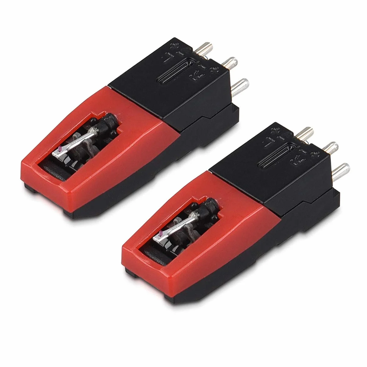 Navaris 2x zamienna igła gramofonowa z igłą do płyt winylowych - stalowa igła z safirem na szczycie do płyt 33 45 78 rpm - zamienna igła gramofonu, system rysików