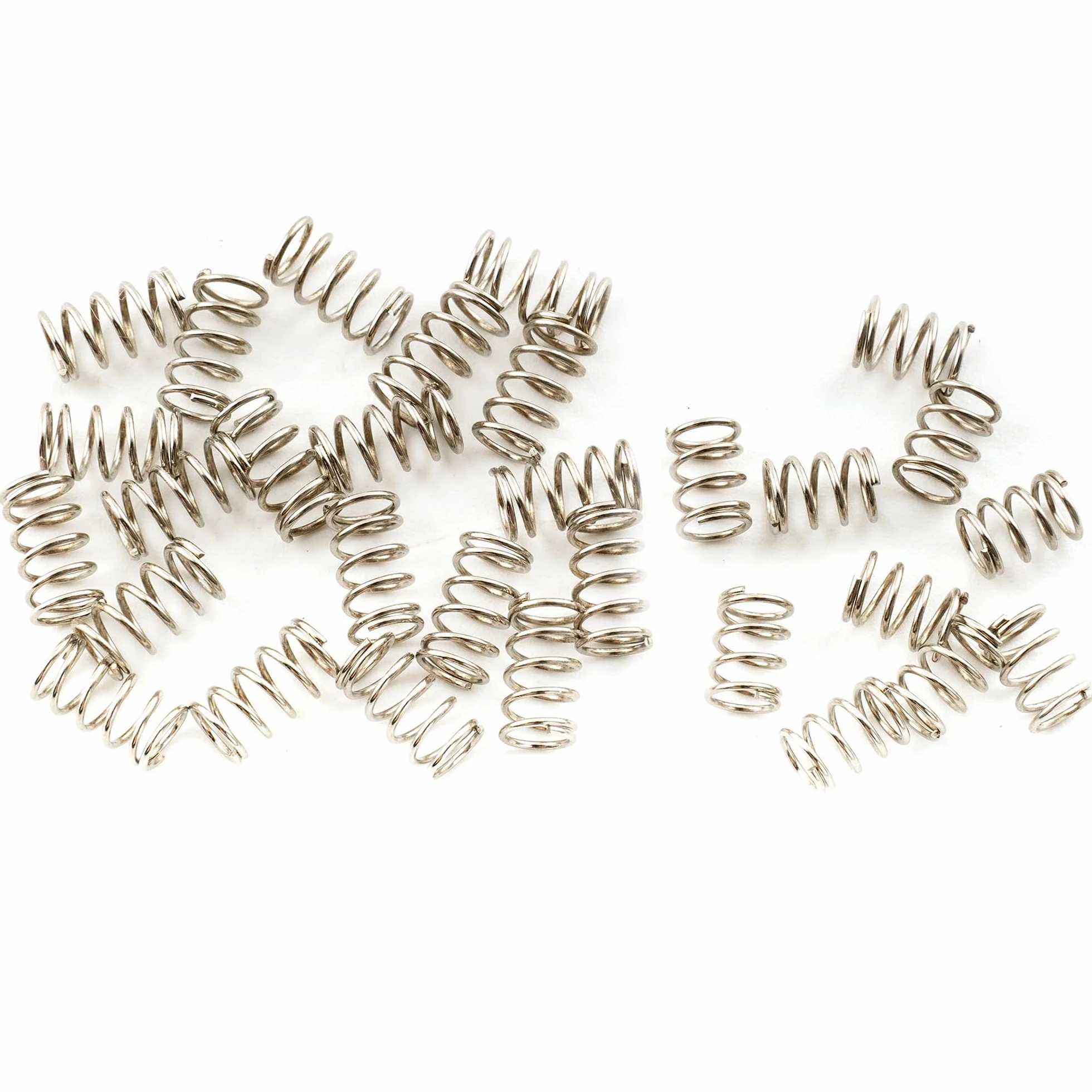 Musiclily Pro Stalowe Sprężyny Intonacji do Siodełek Mostka Gitary Elektrycznej typu Strat, Nikiel(20 szt. 8 mm i 10 szt. 6 mm)
