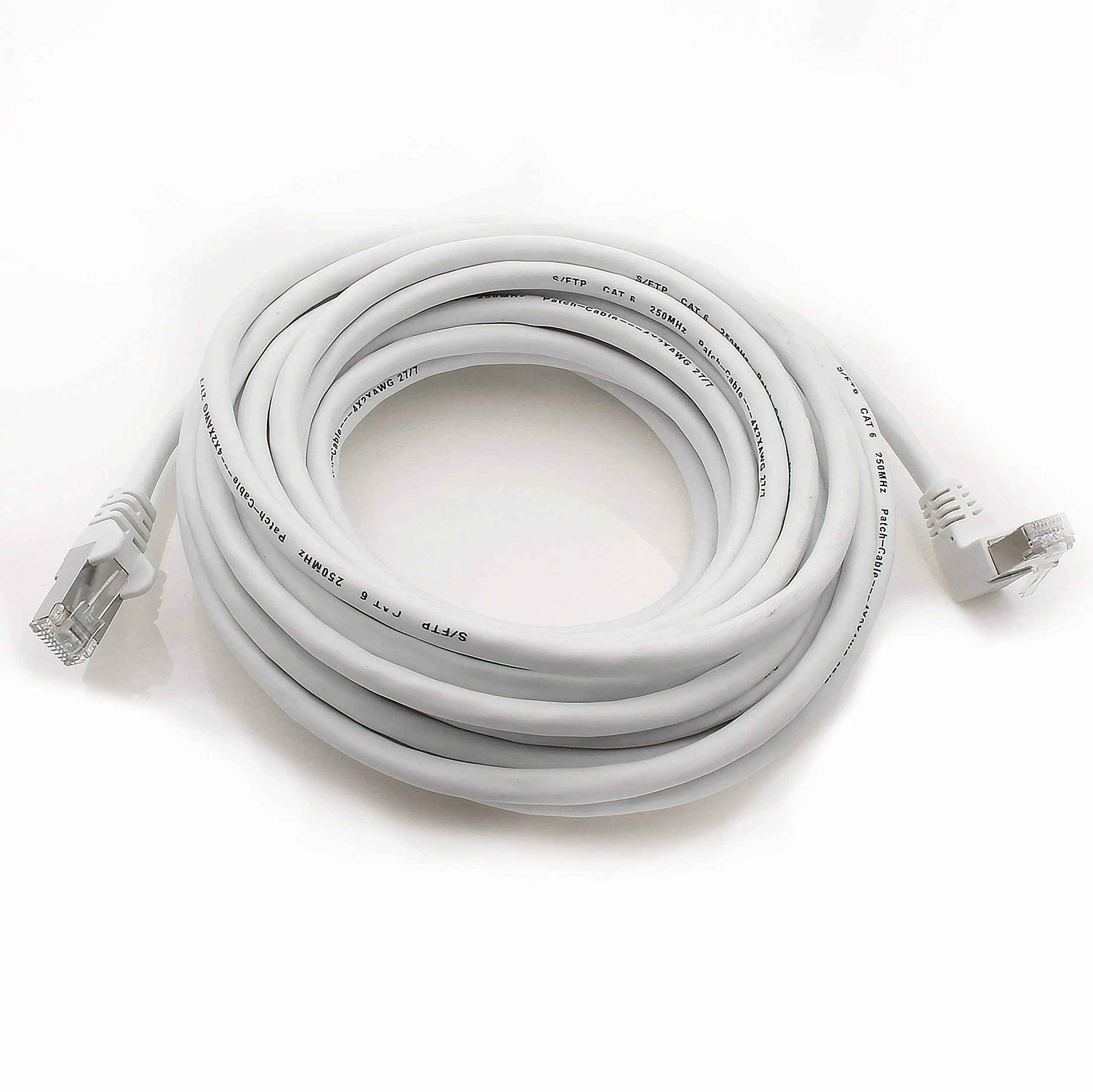 1aTTack.de 366236 Kabel sieciowy Cat.6 kąt 90 stopni 5m - biały - 1 szt. - Kabel krosowy Cat6 (SFTP PIMF) 1000Mbit/s Złącze Rj 45-1 x 5m metr biały