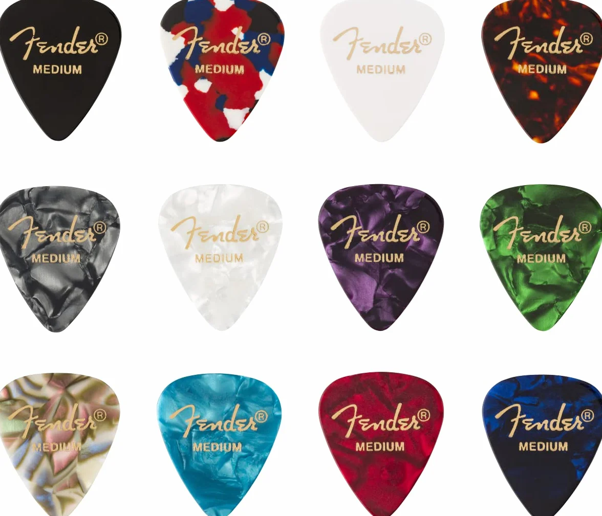 Fender Kształt 351, celuloidowe kostki do składania, 12 sztuk, M