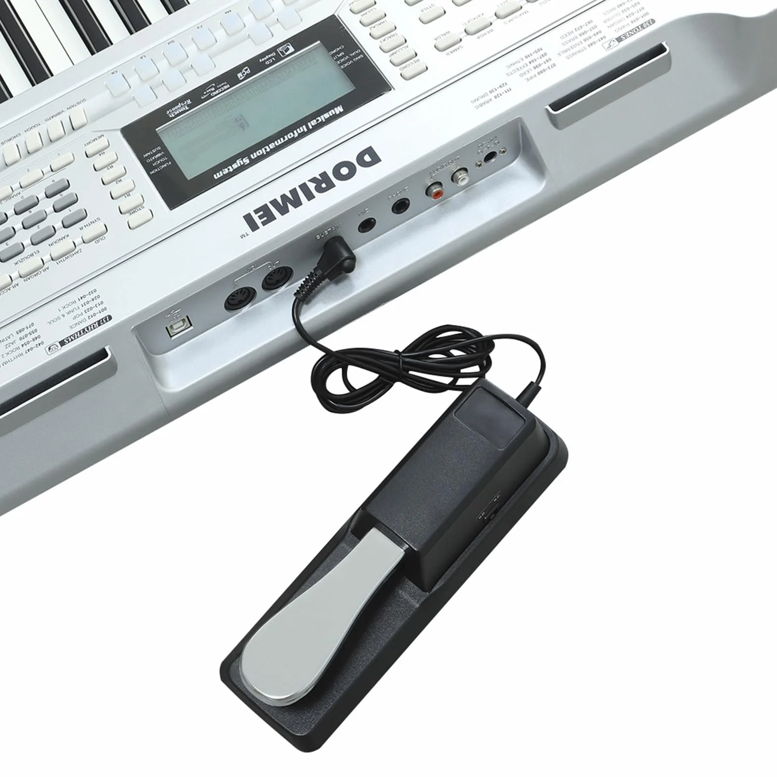 Sustain Keyboard Pedał, pedał Sustain do fortepianu, cyfrowy pedał nożny, z antypoślizgowym spodem, do pianina elektrycznego, syntezatora, fortepianów cyfrowych, elektronicznych keyboardów, wtyczka