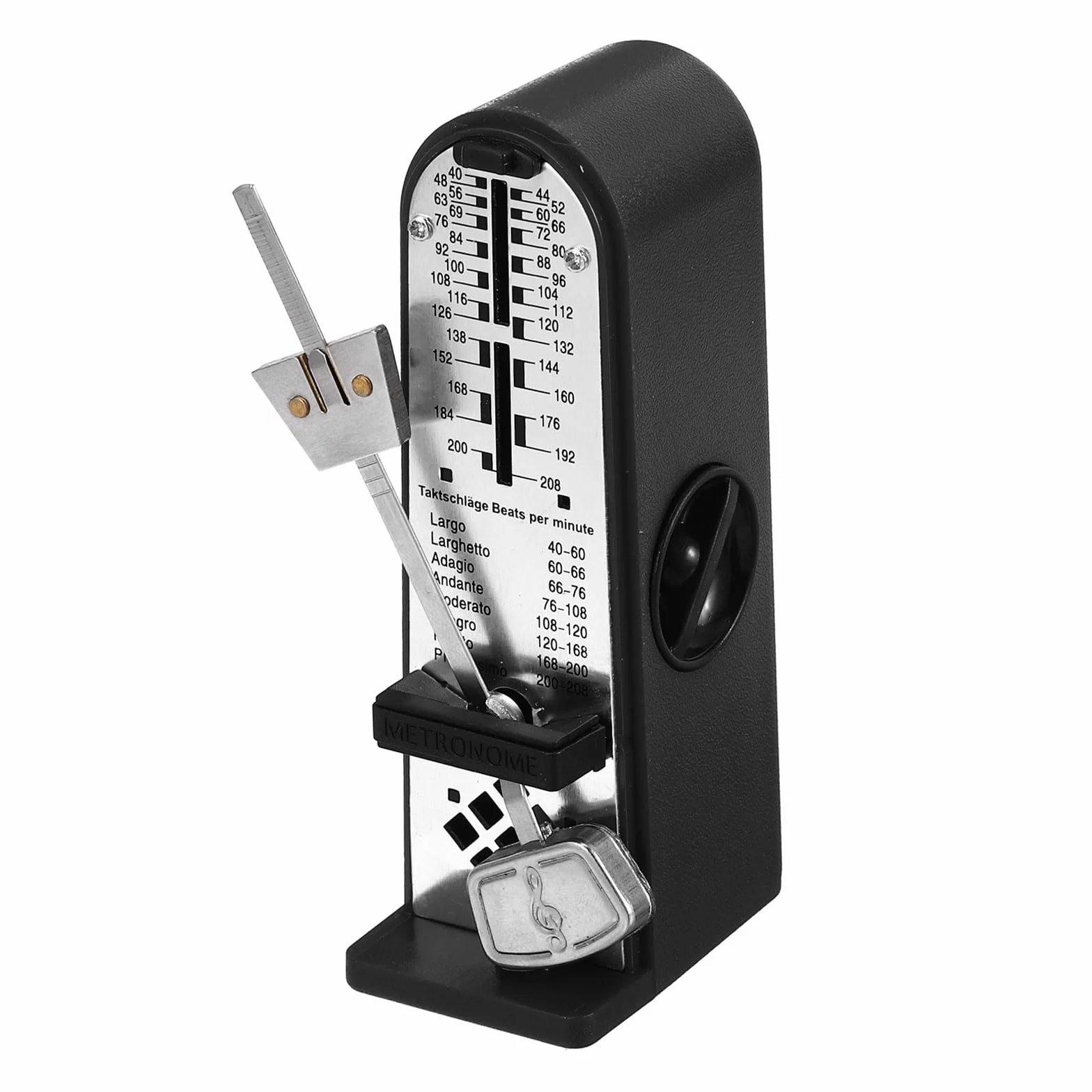 QUARKZMAN Mini mechaniczny metronom, wysoka dokładność, profesjonalny minutnik muzyczny, uniwersalny metronom, do fortepianu, gitary, skrzypiec, ukulele, dla graczy, czarny
