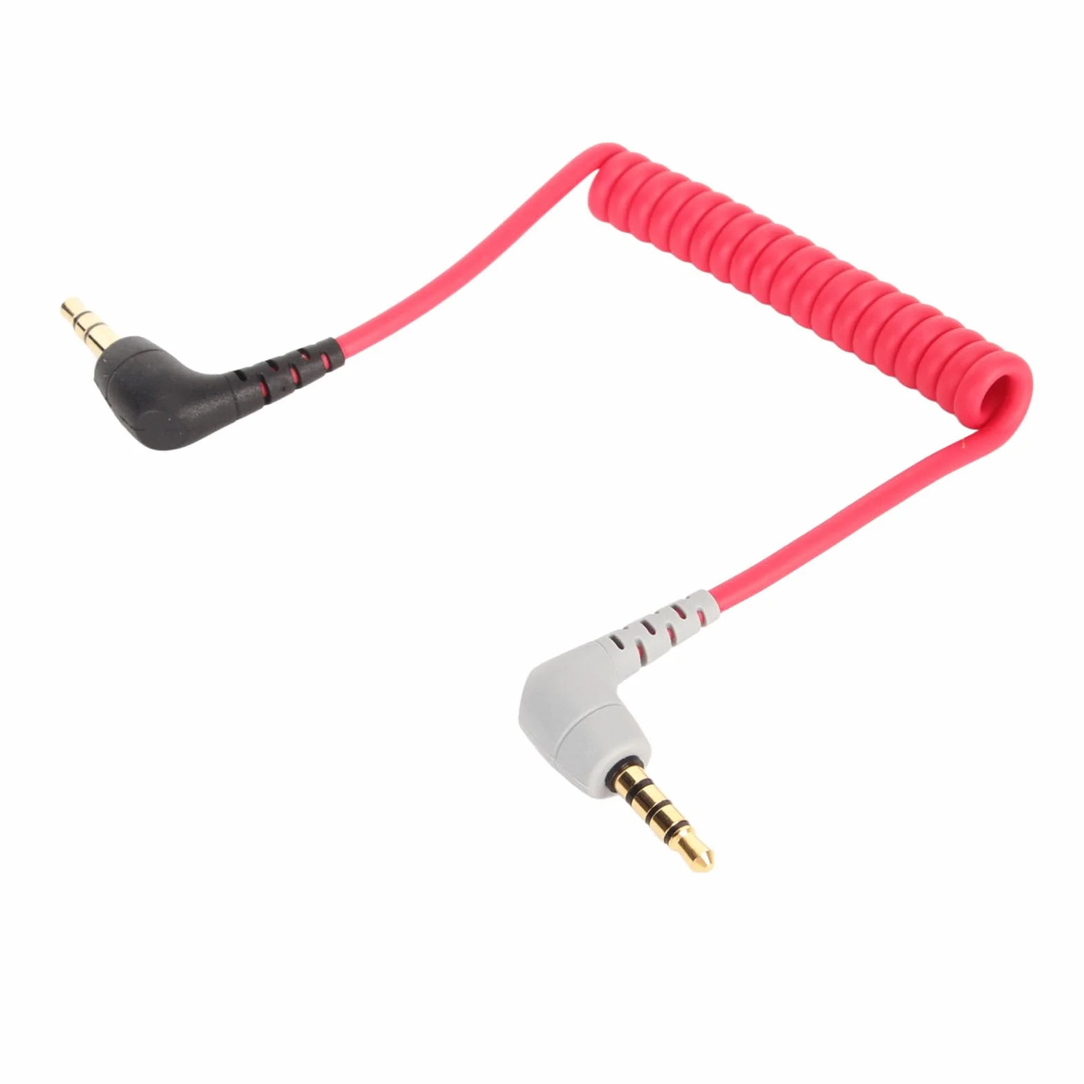 Kabel Krosowy Mikrofonowy 3,5 Mm TRS do TRRS, Kątowy Kabel Mikrofonowy z Wtyczkami Męski-męski do RODE SC7, do Videomicro, do Wireless Go, do Videomic Pro+ itp.