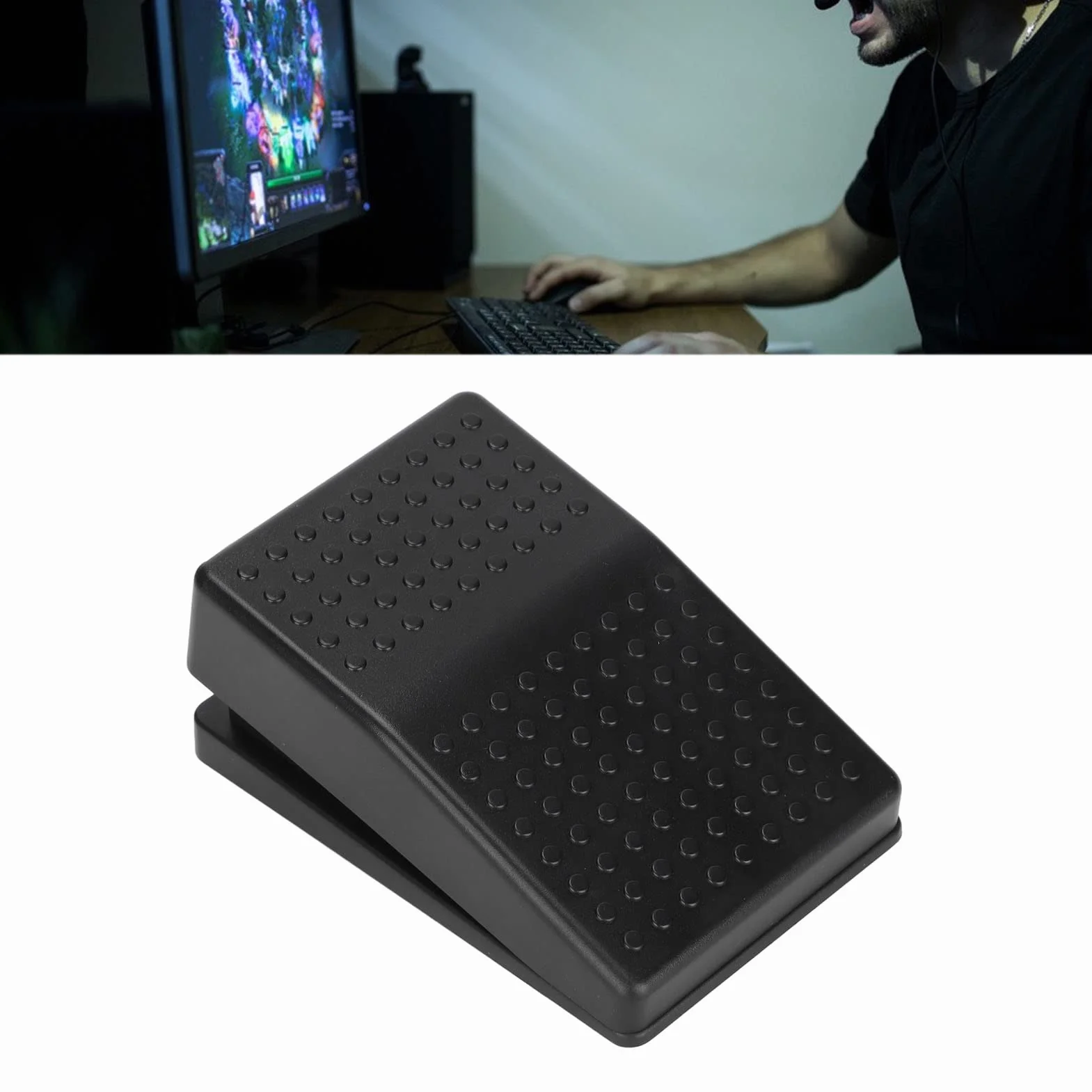 Pojedynczy Pedał USB, Pedał Przełącznika Nożnego USB o Wysokiej Czułości, Wielofunkcyjny Ergonomiczny Pojedynczy Pedał Przełącznika Nożnego Jeden Przycisk Pedału Nożnego USB z Kablem 2 M do Komputera