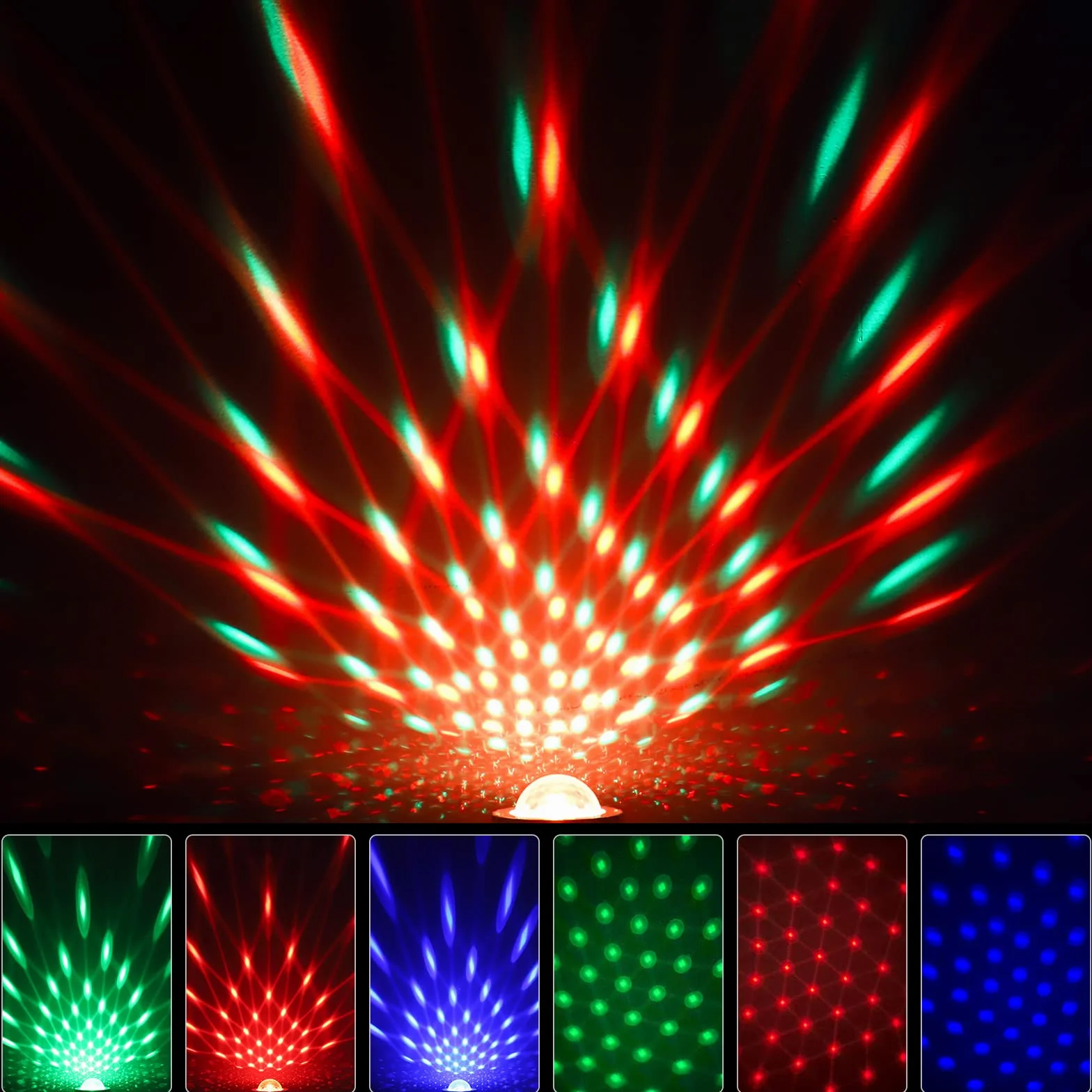 SEBRUANC mini kula dyskotekowa, oświetlenie LED, oświetlenie imprezowe, sterowane muzyką, 380 mAh, USB typu C, dla DJ, światło stroboskopowe z lampką nocną dla dzieci, na imprezy, urodziny, KTV