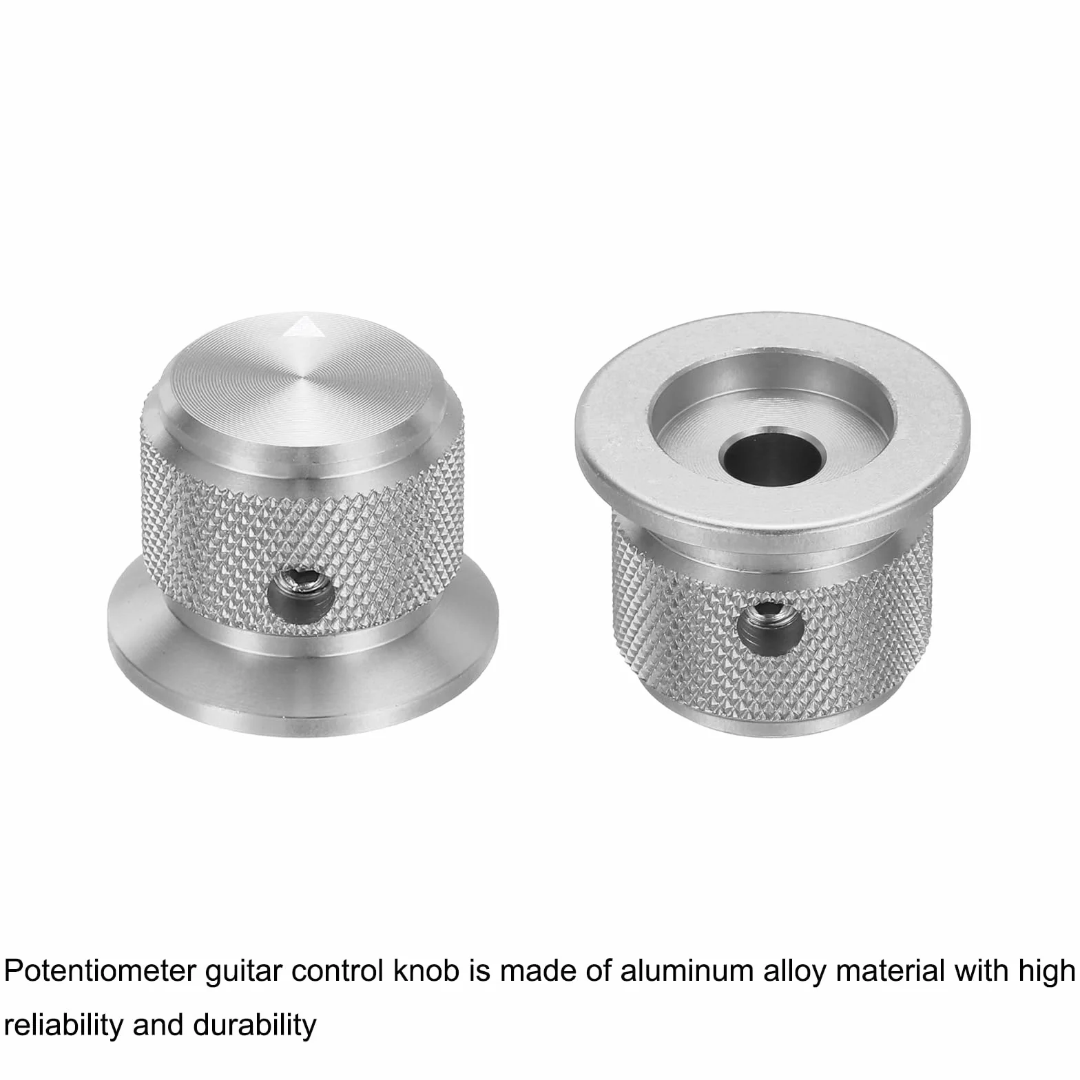 QUARKZMAN 3 sztuki aluminiowych przycisków potencjometru 1/4" (6 mm) pokrętła gitarowe uniwersalne pokrętła do regulacji głośności ze wskaźnikiem strzałki, regulator głośności do gitary basowej 3/4