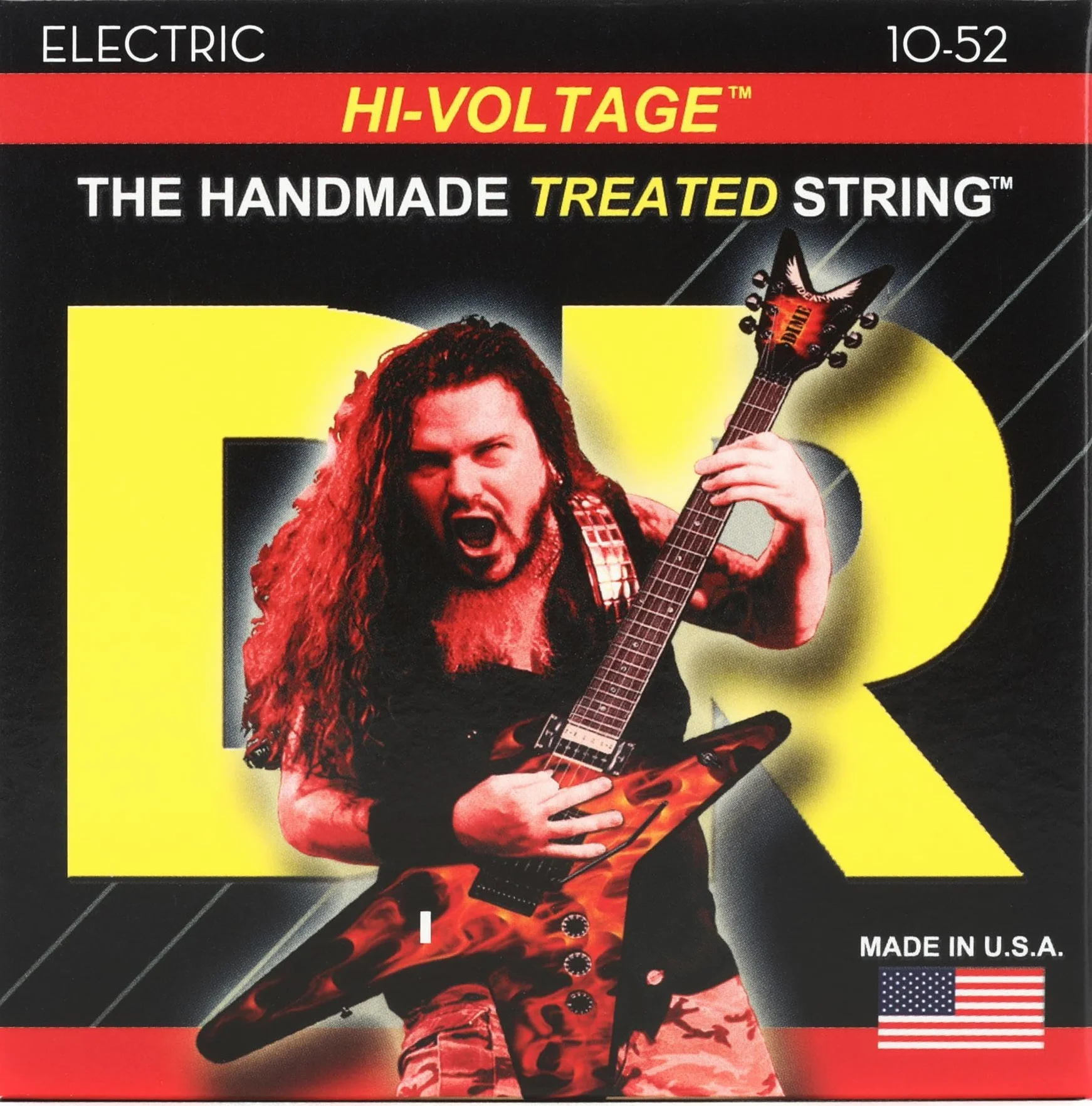DR Strings HI-VOLTAGE™ DIMEBAG DARRELL - Niklowane struny do gitary elektrycznej: średnie do ciężkiej 10-52