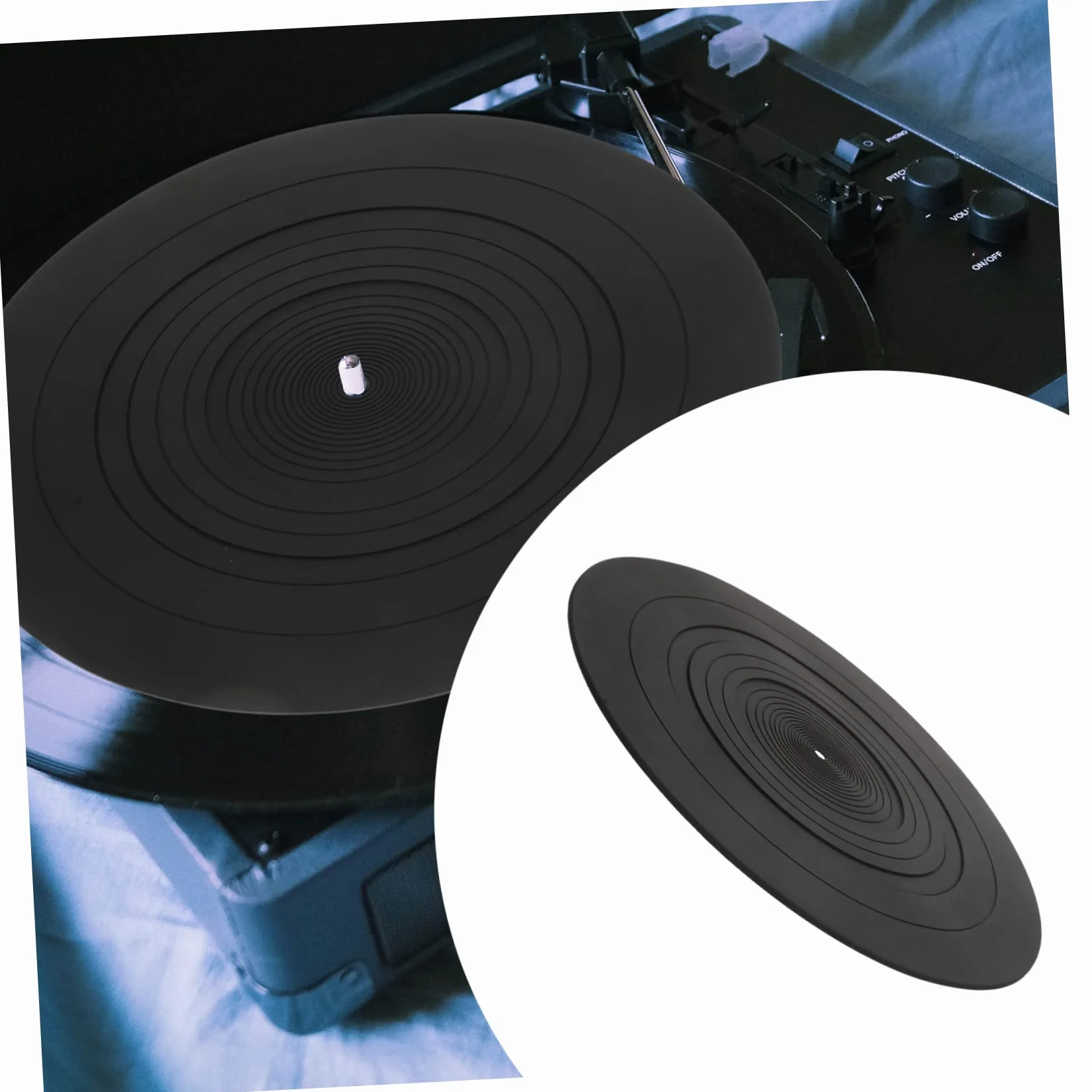 ifundom Podkładka Silikonowa Pod Płyty Winylowe Podkładka Gramofonowa 295 Mm Czarna Slipmat Mata Ochronna Pod Płyty Winylowe Wytrzymała I Łatwa Do Czyszczenia