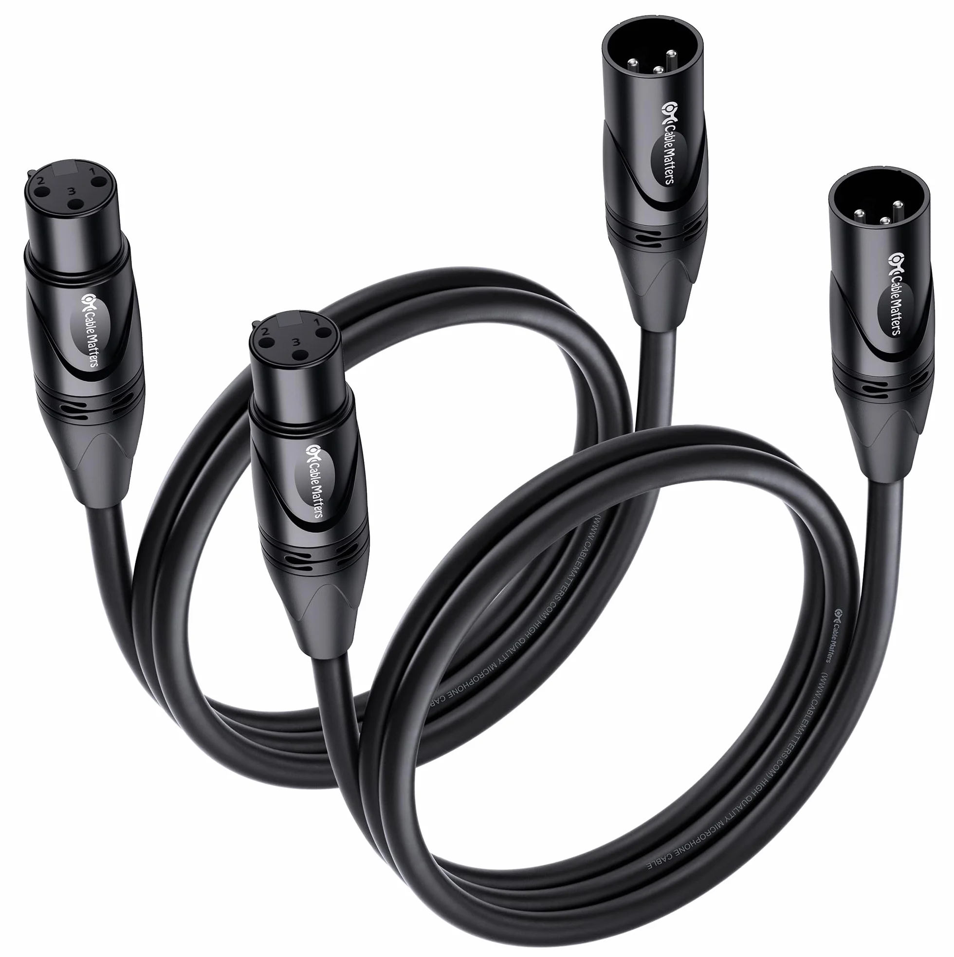 Cable Matters 2-pak Premium XLR na kabel mikrofonowy XLR 0,9 m