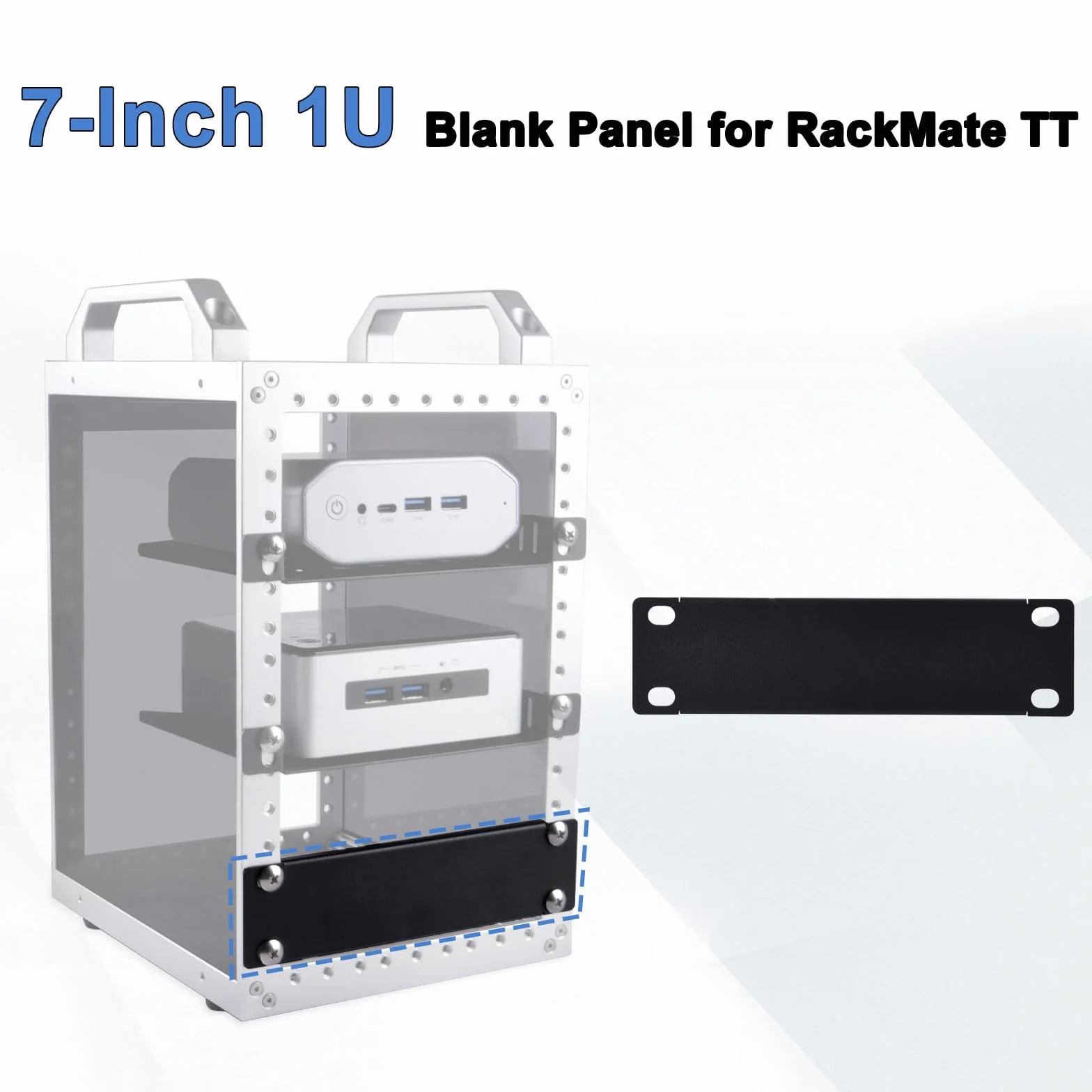 GeeekPi 17.8 cm 1U pusty panel metalowy panel do montażu w szafie do DeskPi RackMate TT (1)