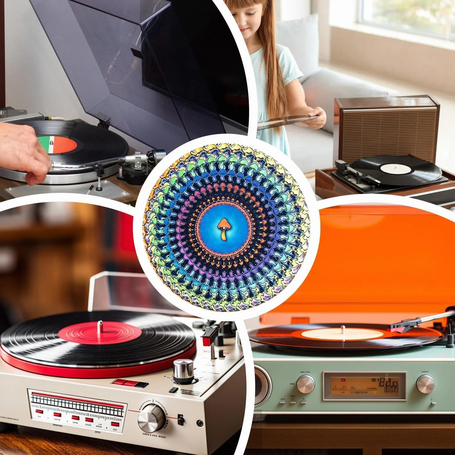 Record Slipmat - 12 Inch Optical Illusion Slipmat, Animation Turntable Mat for DJs, Turntablists, Collectors, Audiophiles Enthusiasts Producers Engineers Studios Clubs, Festivals Events Use