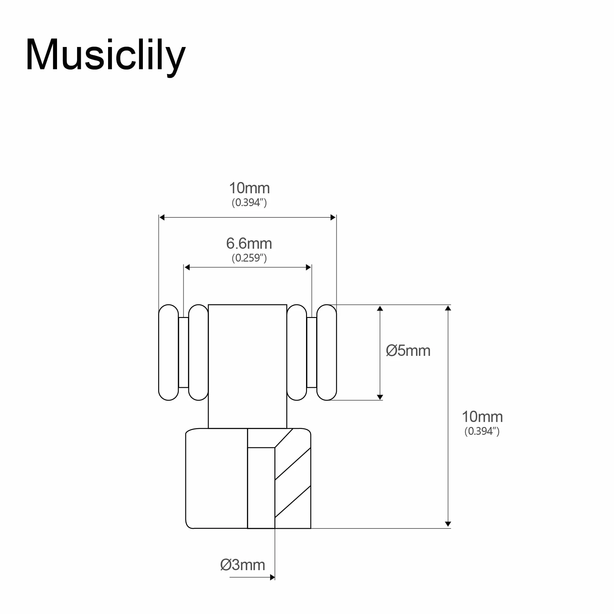 Musiclily Rolki Docisk Strun Roller String Guides String Trees Retainers do Gitary Elektrycznej Fender Strat Tele, Chrom (4 szt.)
