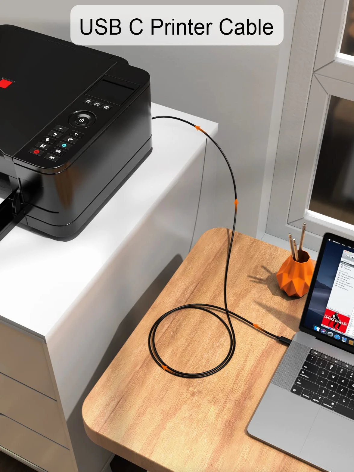 CableCreation Kabel do drukarki USB B na USB C, 15 m, kabel do drukarki typu B na typ C, do MacBooka Pro, Air, kabel MIDI do pianina cyfrowego Yamaha Casio, klawiatury MIDI, kontrolera DJ, DAC do