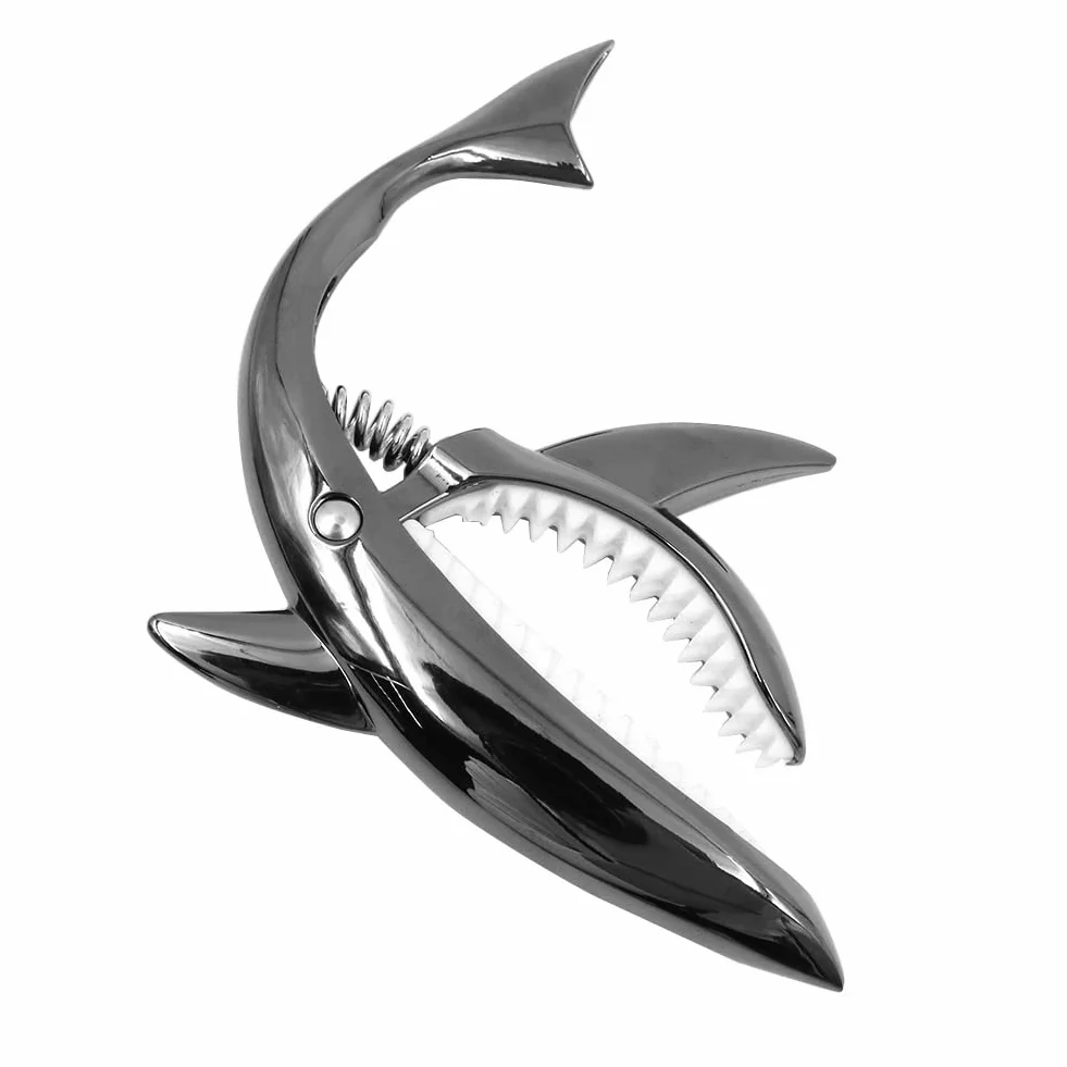Alnicov Gitara Capo Shark Capo Stop cynku Tone Clip do elektrycznej akustycznej gitary koncertowej ukulele (czarna)