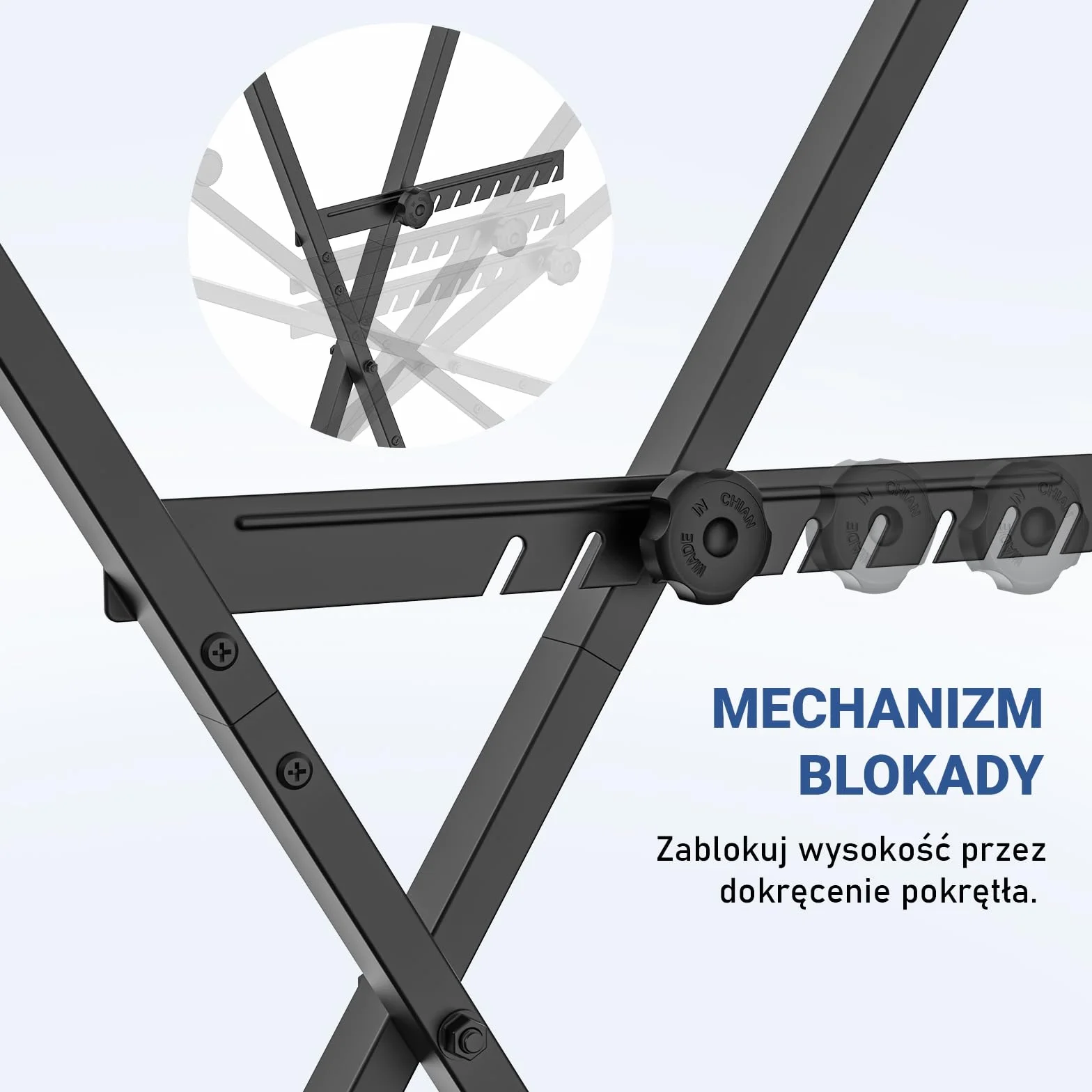GLEAM Stojak na klawiaturę - stojak na pianino cyfrowe (nośność: 45 kg)