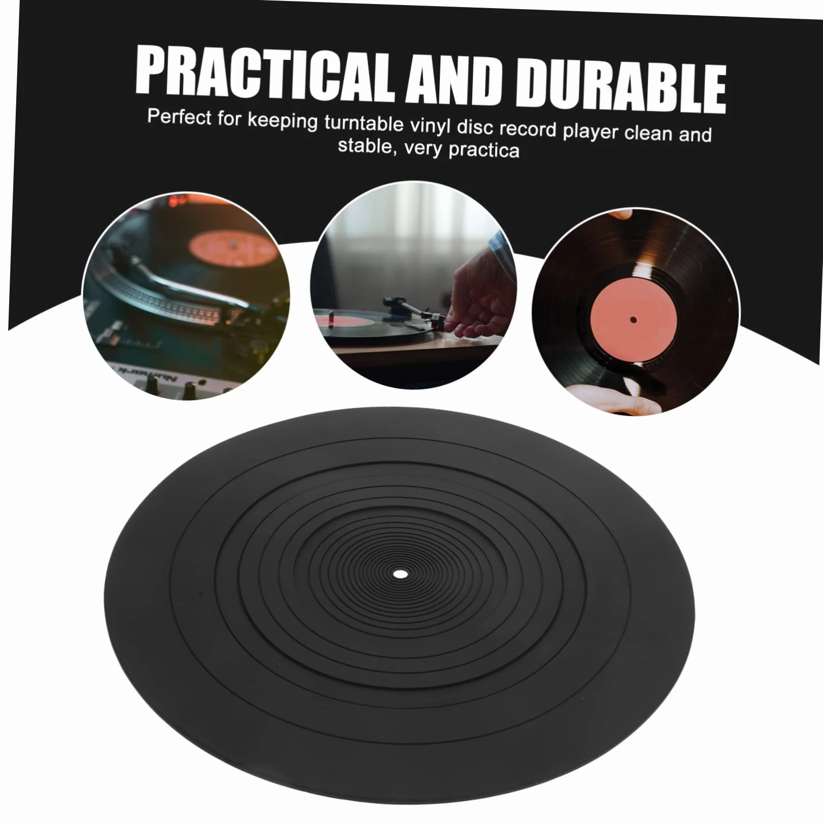 ifundom Podkładka Silikonowa Pod Płyty Winylowe Podkładka Gramofonowa 295 Mm Czarna Slipmat Mata Ochronna Pod Płyty Winylowe Wytrzymała I Łatwa Do Czyszczenia