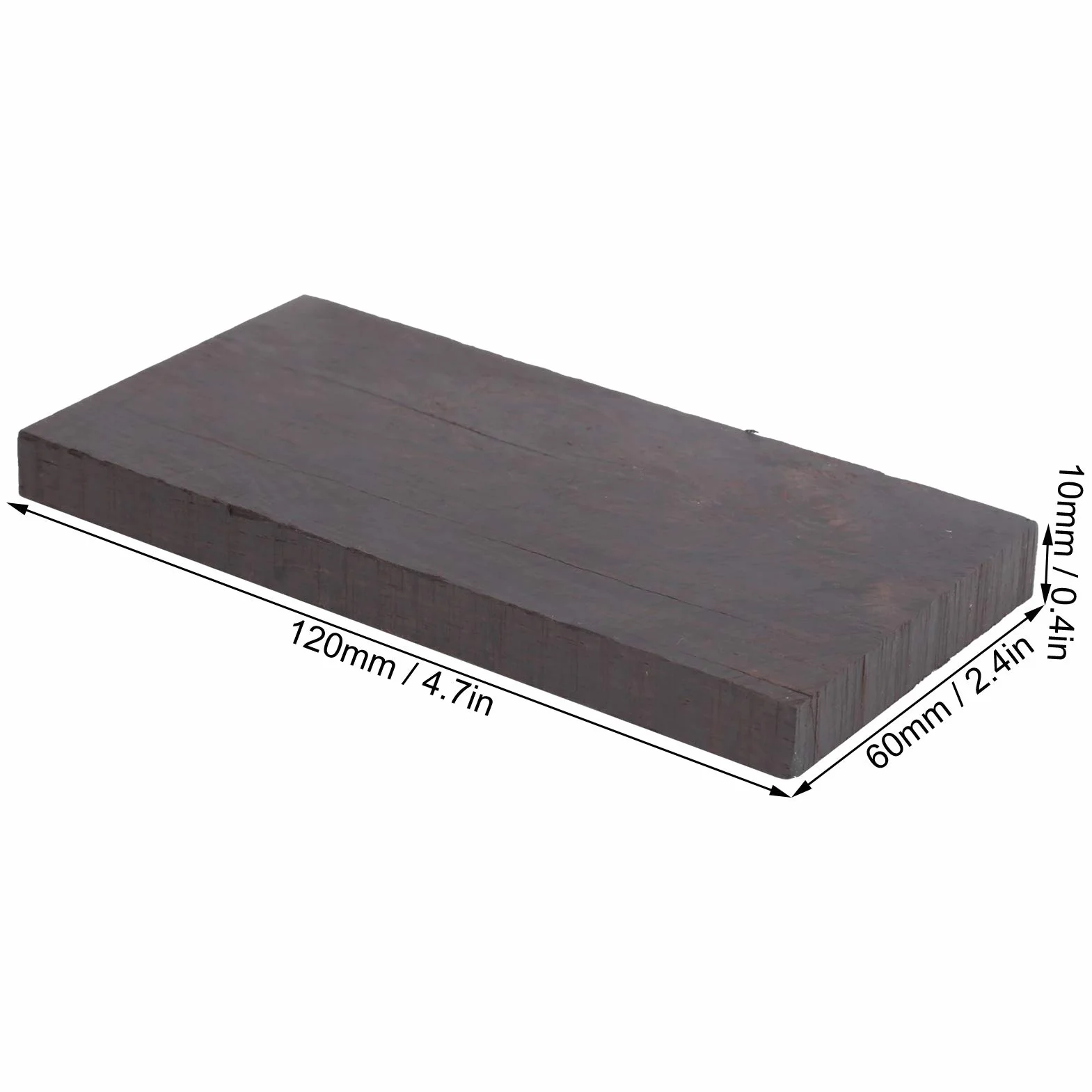 Czarny Heban Drewno Drewno DIY Rękojeść Rękodzieła 70x50x20mm / 120x60x10mm Akcesoria do Instrumentów Muzycznych(120 * 60 * 10mm)