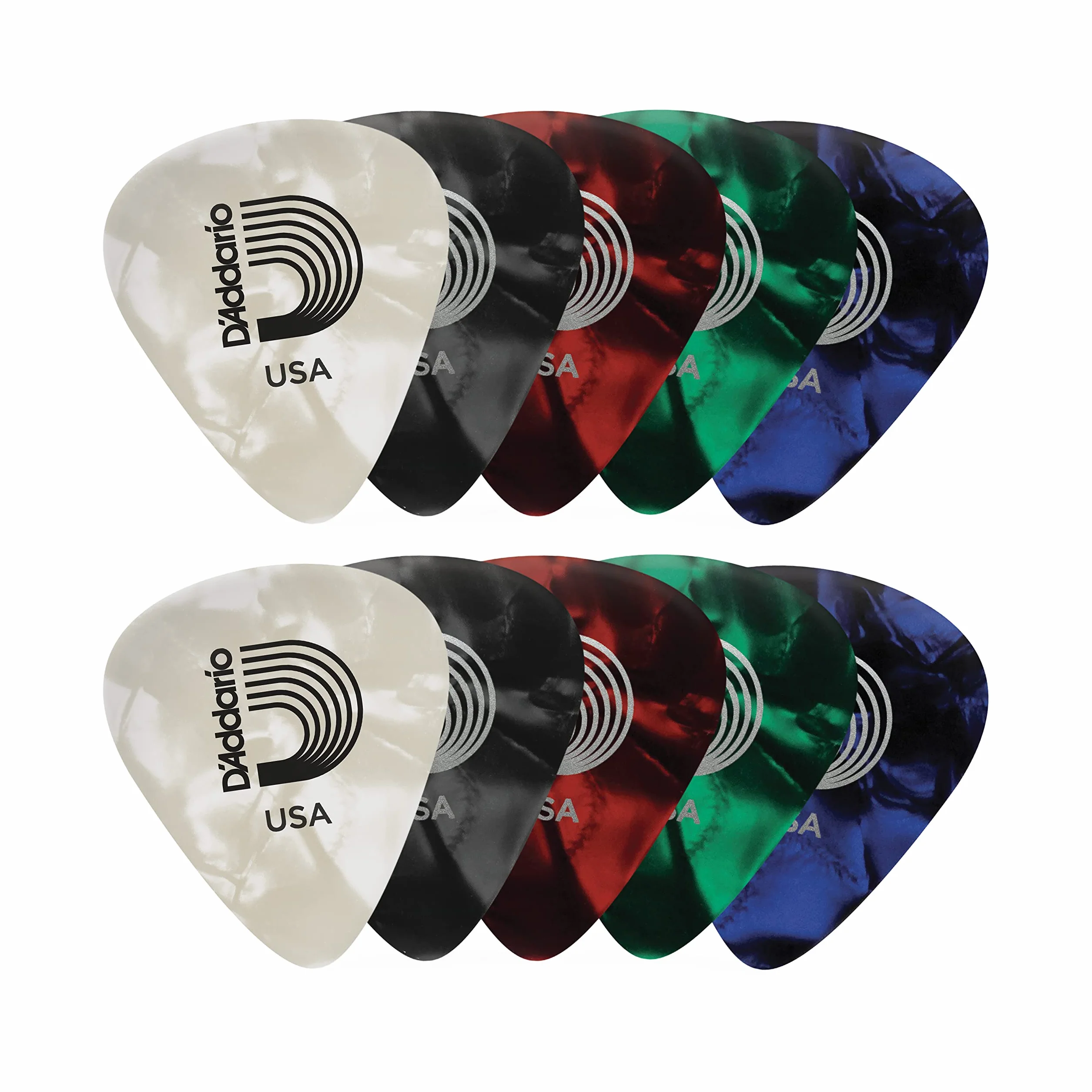 D'Addario Picks Celluloid 0,7 mm medium, 1CAP4-10 - Zestaw kostek