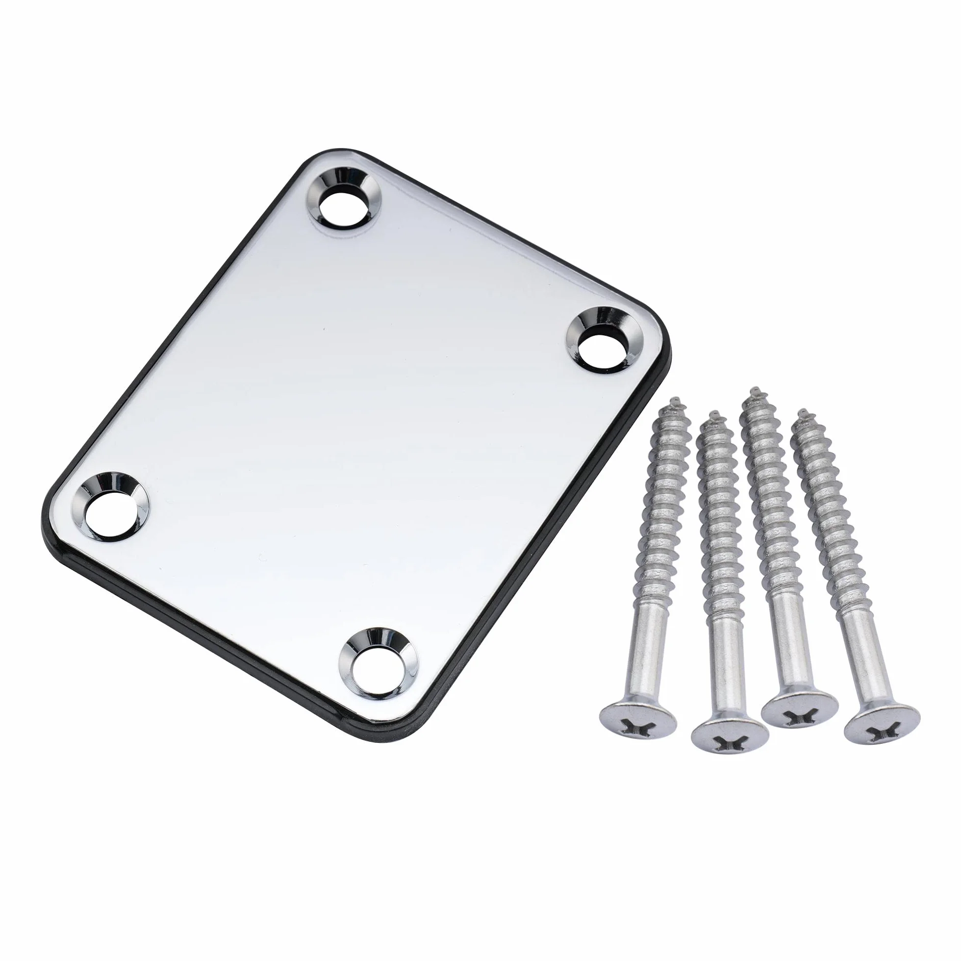 Musiclily Metal Płytka Mocowania Gryfu Gitara Neck Plate do Gitary Elektrycznej Basu Fender, Chrom