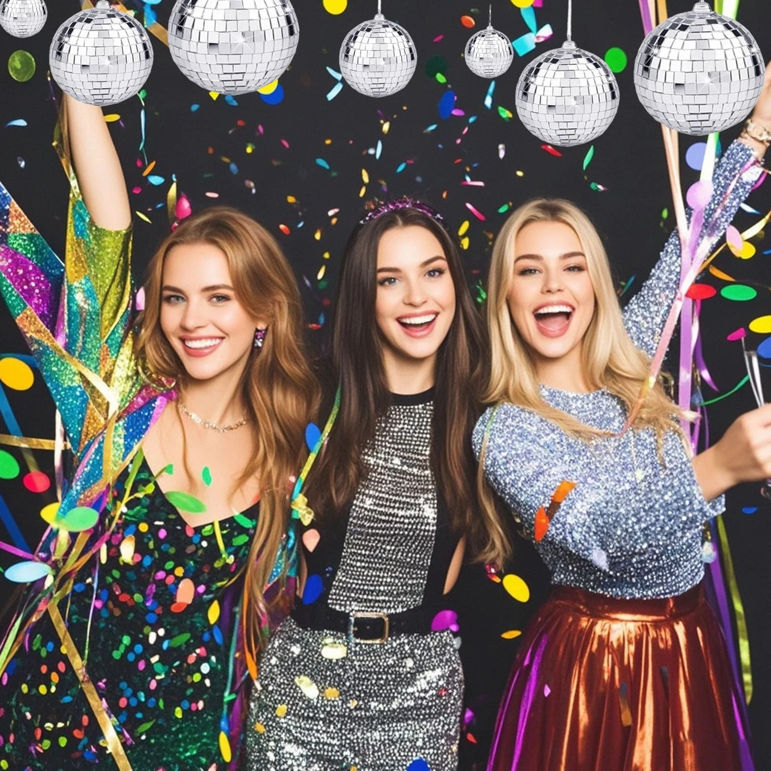 Kula lustrzana disco, 11 sztuk, srebrna dekoracyjna kula dyskotekowa, kula lustrzana, kule dyskotekowe, kula disco, kula lustrzana na wesele, choinkę, dekorację imprezową