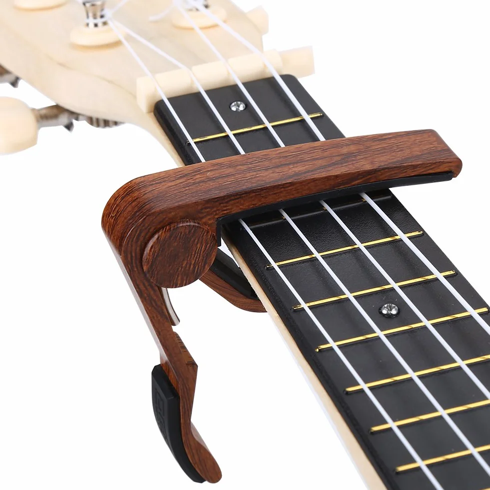 Alomejor Capo do gitary akustycznej i elektrycznej ze stopu aluminium Quick Change ukulele Capo instrumenty akcesoria