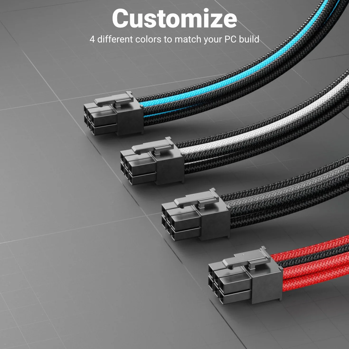 deleyCON 6 Pin PCI Express Karta Graficzna GPU Kabel Zasilający Przedłużacz 30cm - 18 AWG Zasilacz Komputerowy PC Nylonowa Wtyczka do Gniazda - Czarno-Niebieski