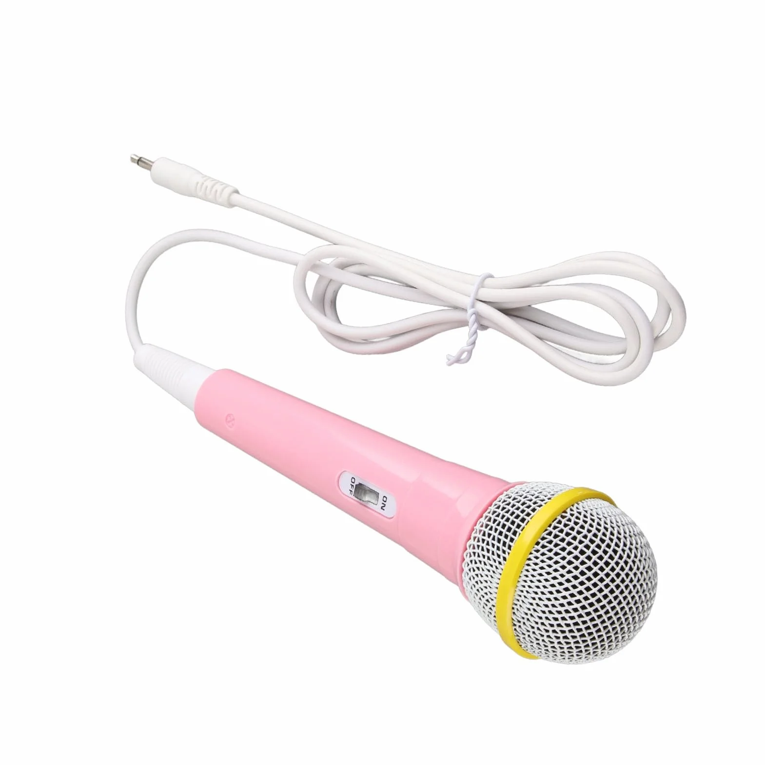 Fydun Kids Mikrofon Przewodowy Wtyczka 3,5 Mm Niskie Zniekształcenia Przenośna Muzyka Dzieci śpiewający Mikrofon do Karaoke Impreza Rodzinna Różowa Rodzina Stosowana
