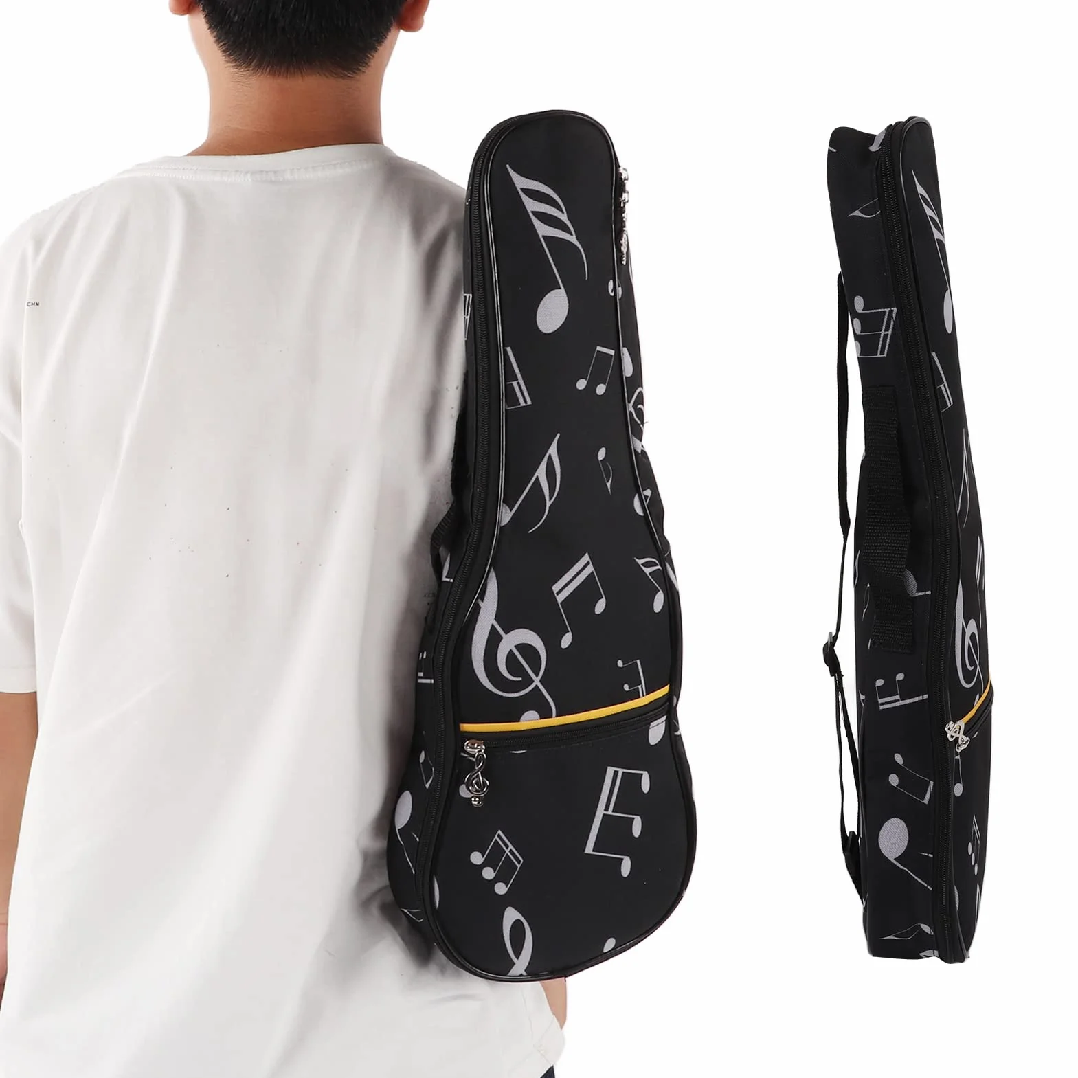 Koncertowe etui na ukulele, wodoodporny regulowany pasek na ramię z kieszenią, torba na gitarę dla dzieci do podróży na świeżym powietrzu