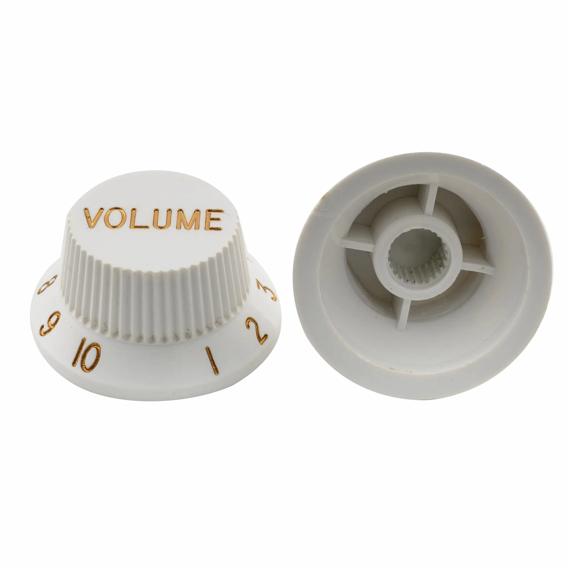 Musiclily Pro Calowa Gałka Potencjometru Strat Knobs 1 Volume 2 Tone do Gitary Elektryczny Typu Stratocaster, Biały(3 szt.)