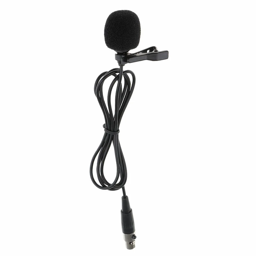 Lavalier Lapel Tie Clip-on mikrofon próżniowy MINI XLR 4-pinowy, czarny