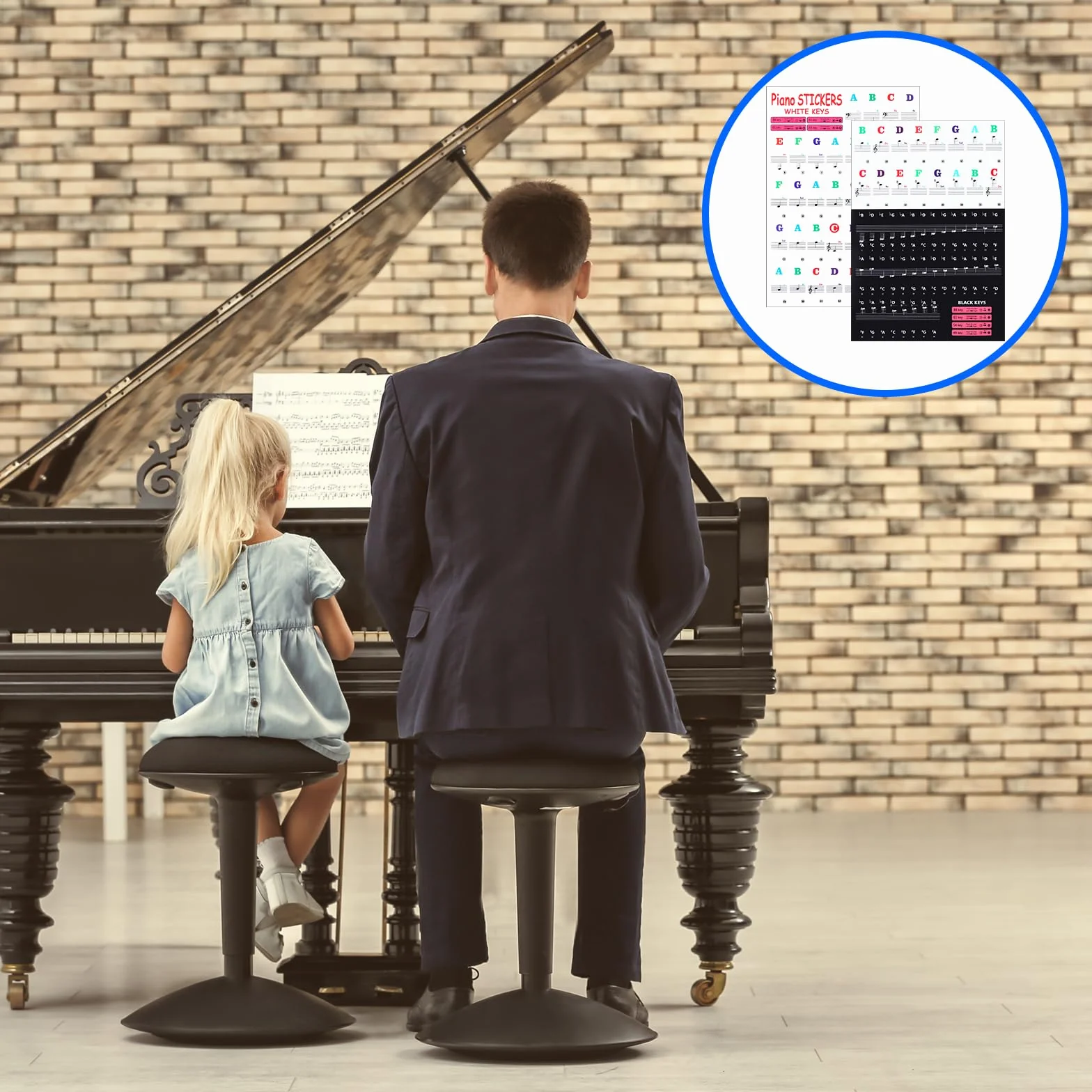 Naklejki na klawiaturę fortepianową, z nutami 88/61/54/49, możliwość usunięcia klawiszy, pianina, kolorowe naklejki fortepianowe, klawiaturę, akcesoria do keyboardu, fortepianu, nauki dla