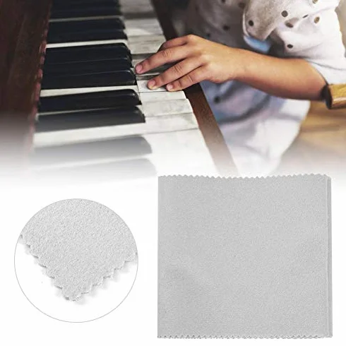 VGEBY1 Pokrowiec na klucze fortepianowe, flanela, odporna na zużycie klawiatura fortepianowa, osłona przeciwpyłowa, akcesoria do klawiatury fortepianowej, pokrowiec na klawiaturę fortepianową, biały