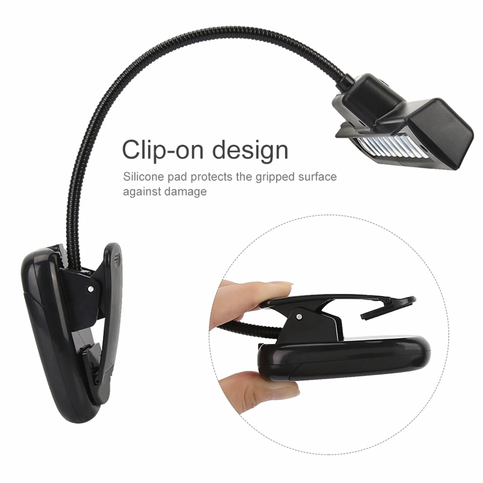 Dilwe Clip On lampa na pulpit Orchestra LED z 360 stopni łabędzia szyjka na biurko stół