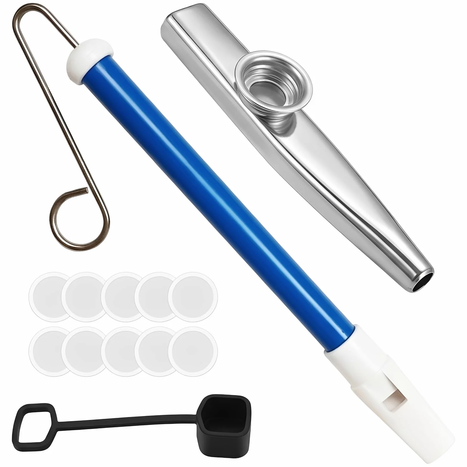 2 szt. Kazoos metalowe, slajdy slajdów, Kazoo Instrument, metalowy flet przesuwny z prętami ze stali nierdzewnej, flet lotosu dla dzieci, profesjonalny instrument muzyczny dla