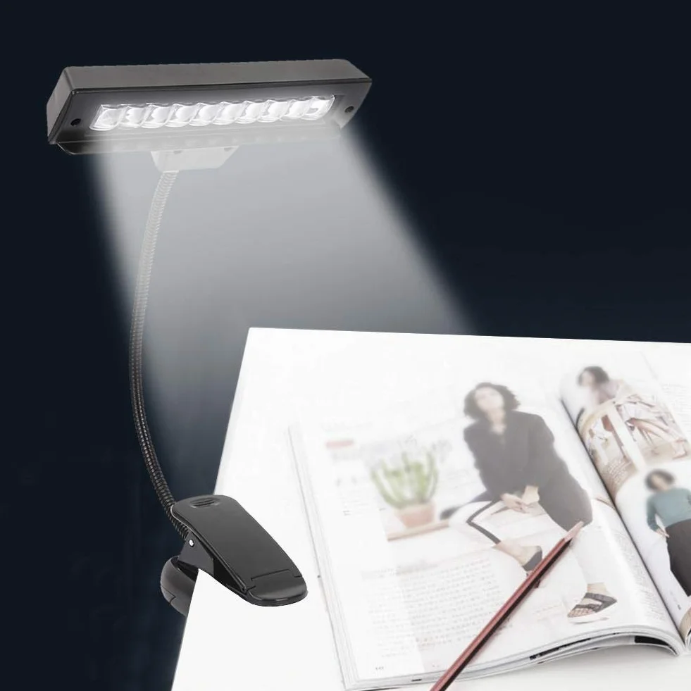Regulowany klips do stojaka muzycznego, elastyczna lampa LED do uniwersalnego akcesorium instrumentalnego, trwała konstrukcja zaciskowa do fortepianu, orkiestry, biurka, domu, szkoły