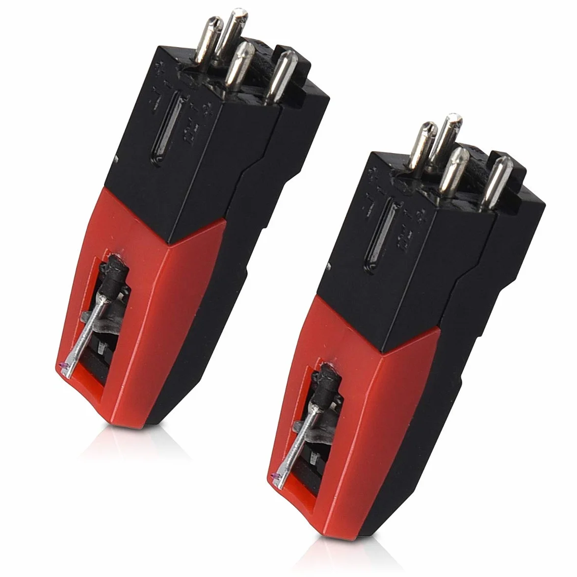 Navaris 2x zamienna igła gramofonowa z igłą do płyt winylowych - stalowa igła z safirem na szczycie do płyt 33 45 78 rpm - zamienna igła gramofonu, system rysików