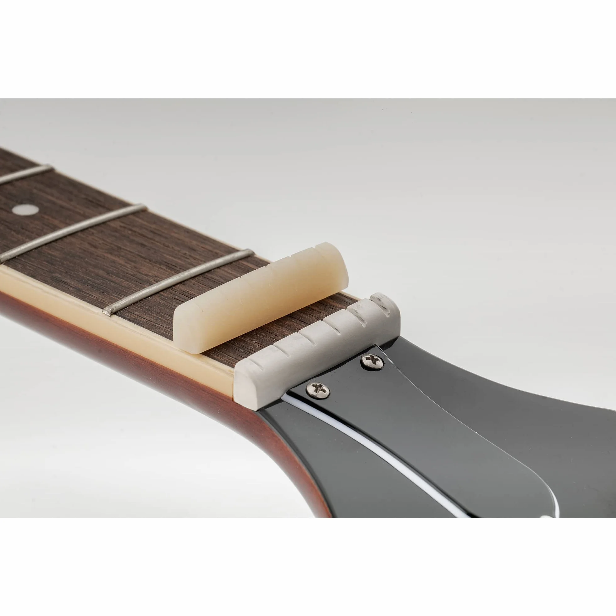 Musiclily Pro 43.99mm Siodełko Bone Nut do Les Paul Gitary Elektrycznej/Akustycznej 6 Strun Epiphone Pre-2014, Niebielone (2 szt.)