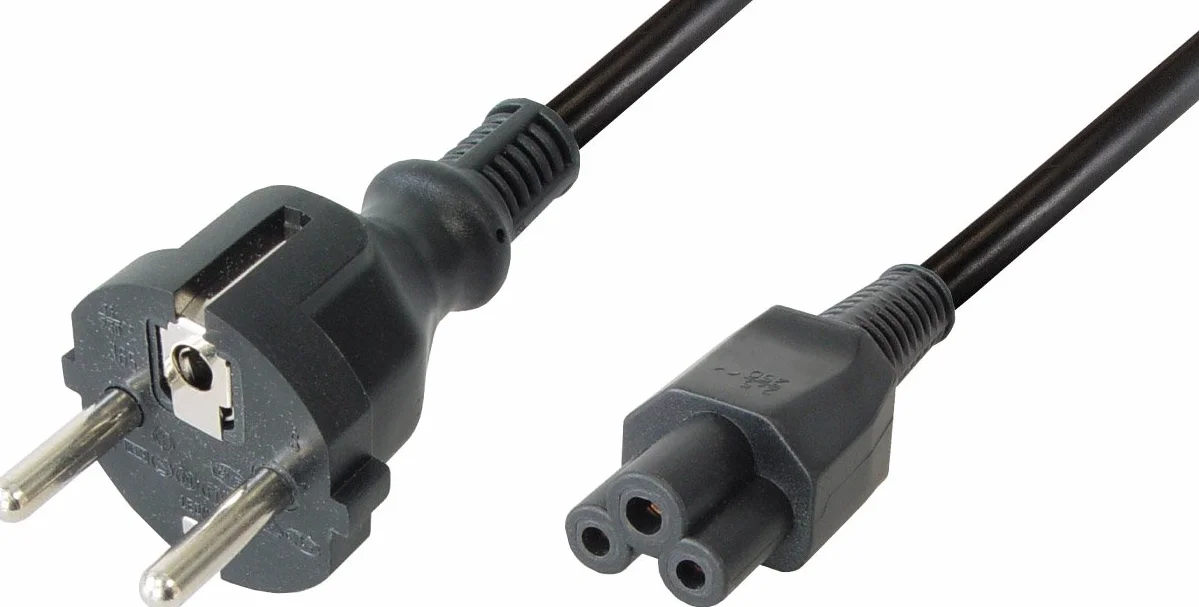 Transmedia kabel przyłączeniowy, wtyczka ze stykiem ochronnym, złącze IEC 320 C5, długość: 2 m, czarny N6-2L