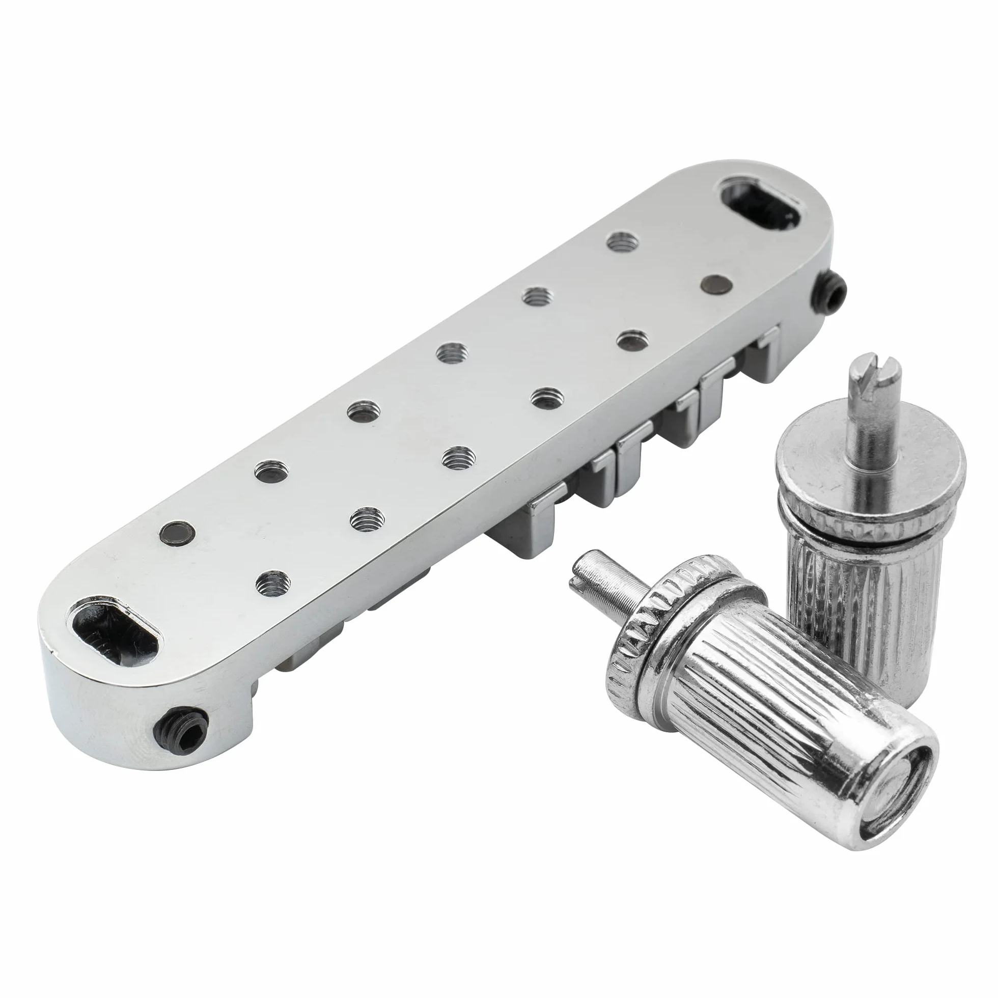 Musiclily Blokowany Mostek Rolkowy Tune-o-matic do Gitary Elektrycznej Typu Les Paul, Chrom